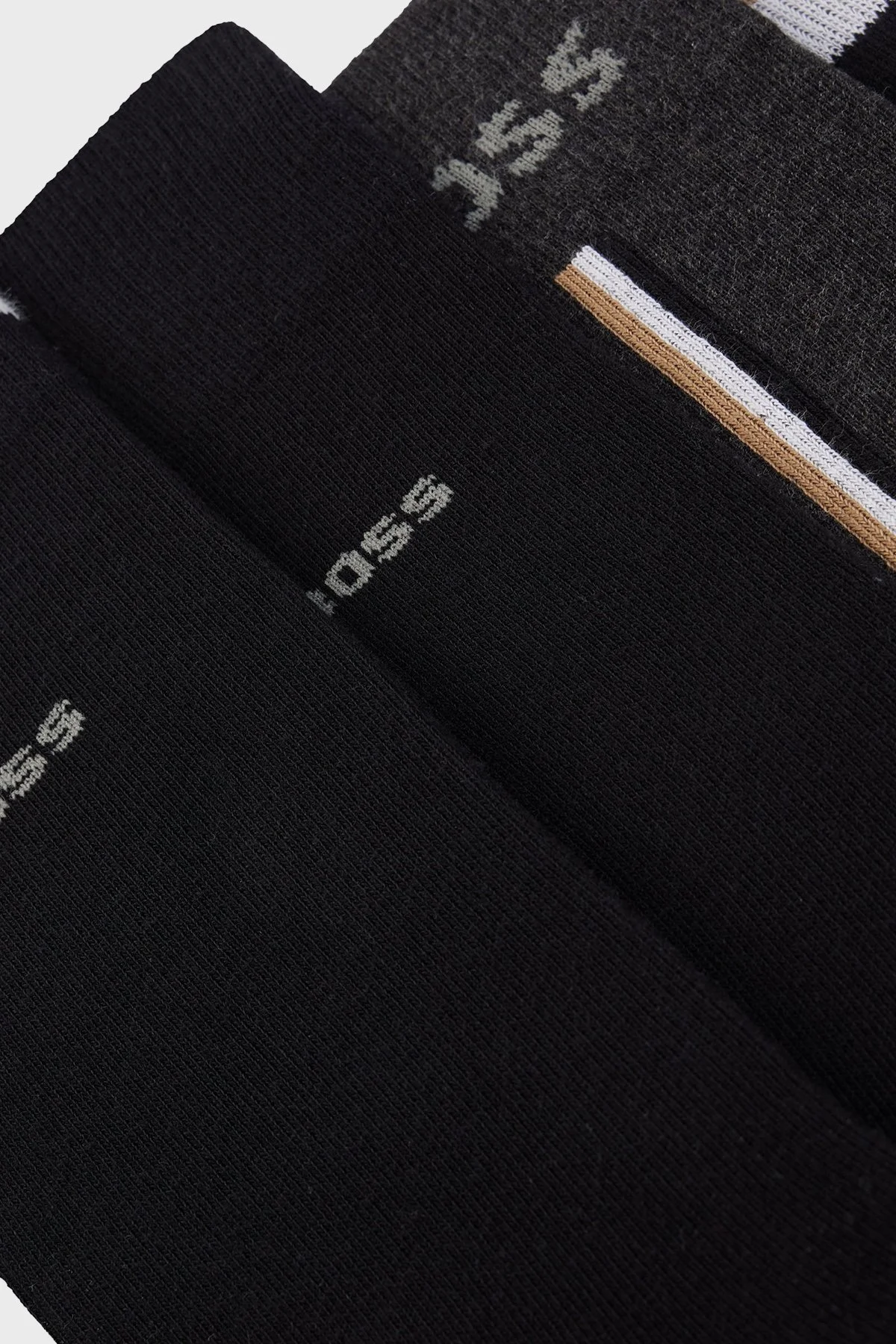 Boss Pamuk Karışımlı Logolu 4 Pack Uzun Erkek Çorap 50524331 001 SİYAH - 2