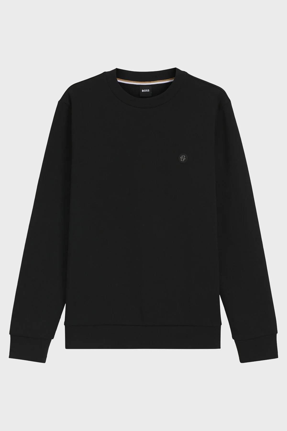 Boss Pamuk Karışımlı Regular Fit Bisiklet Yaka Erkek Sweat 50520302 002 SİYAH - 4