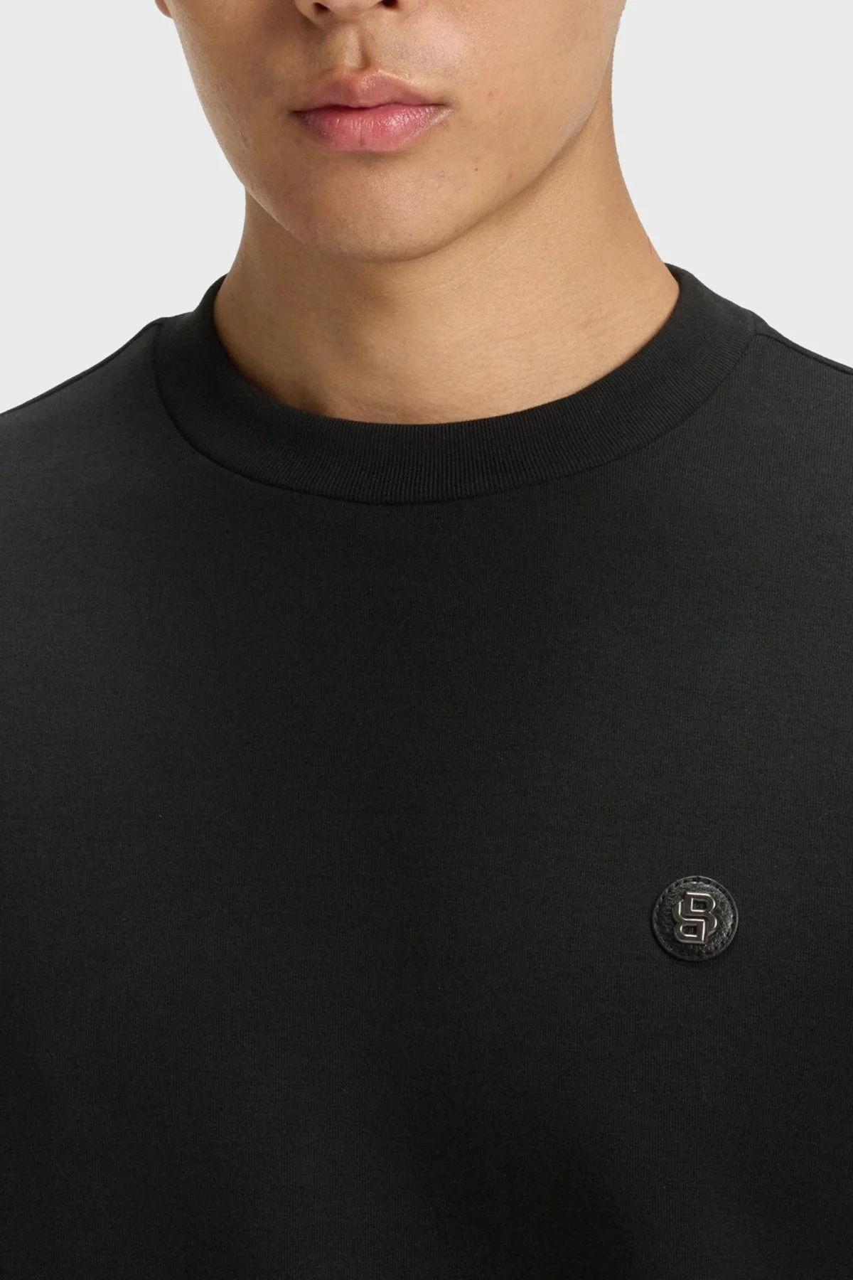 Boss Pamuk Karışımlı Regular Fit Bisiklet Yaka Erkek Sweat 50520302 002 SİYAH - 5