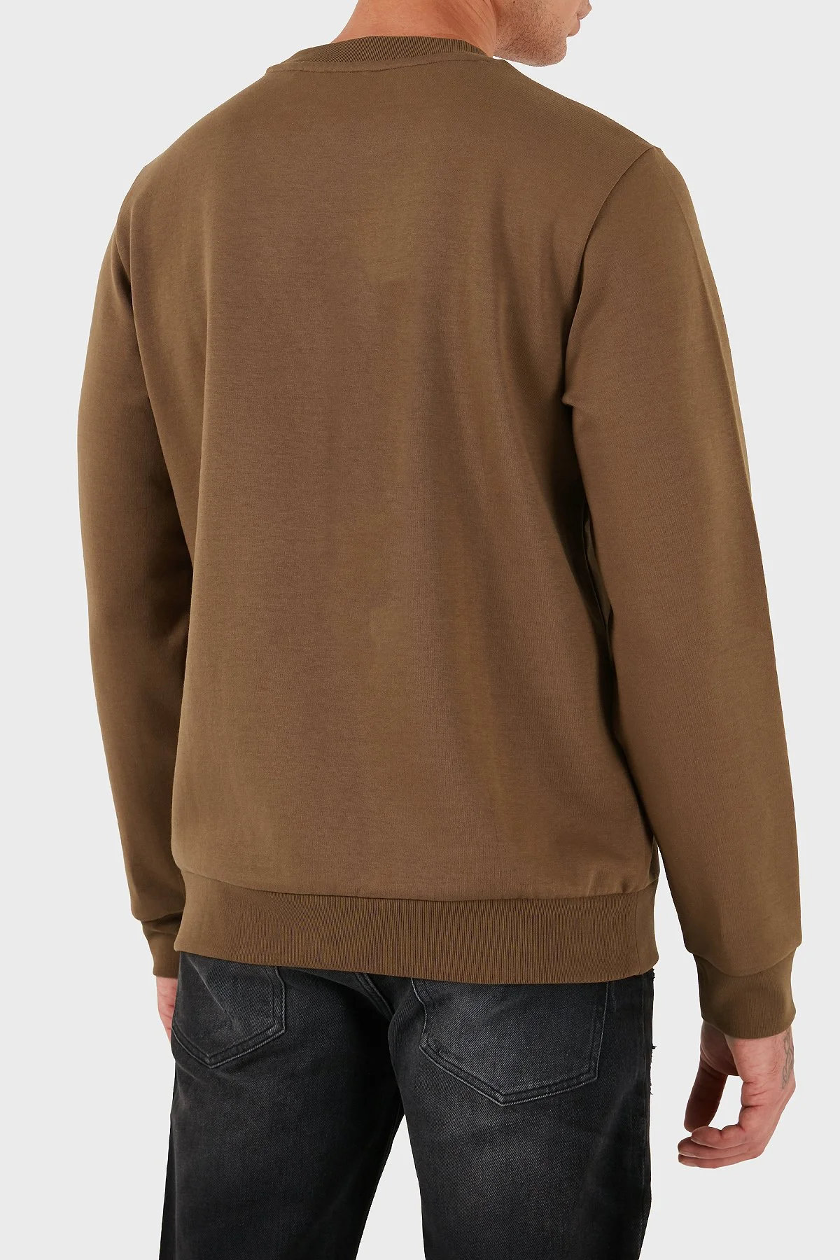 Boss Pamuk Karışımlı Regular Fit Bisiklet Yaka Erkek Sweat 50520302 217 KAHVE - 3