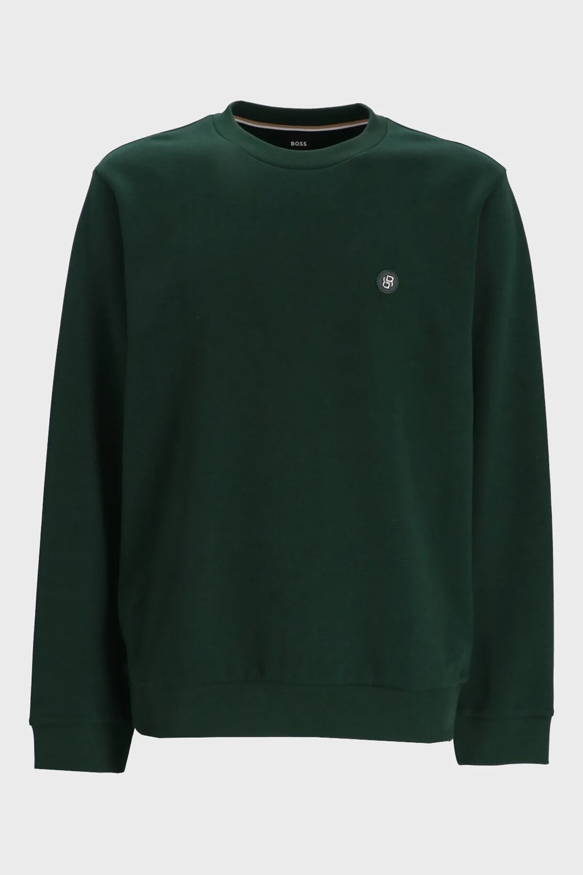 Boss Pamuk Karışımlı Regular Fit Bisiklet Yaka Erkek Sweat 50520302 385 YEŞİL - 5