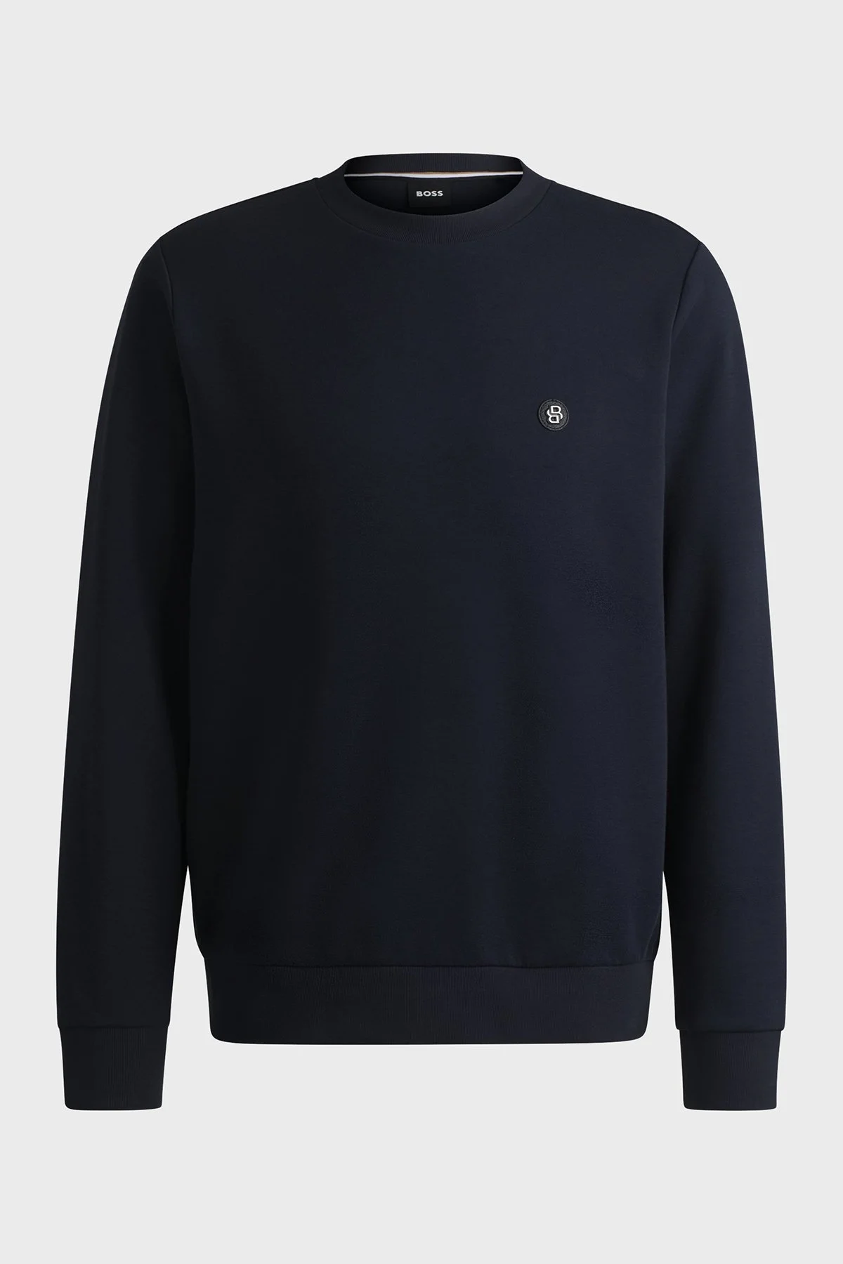 Boss Pamuk Karışımlı Regular Fit Bisiklet Yaka Erkek Sweat 50520302 404 LACİVERT - 5
