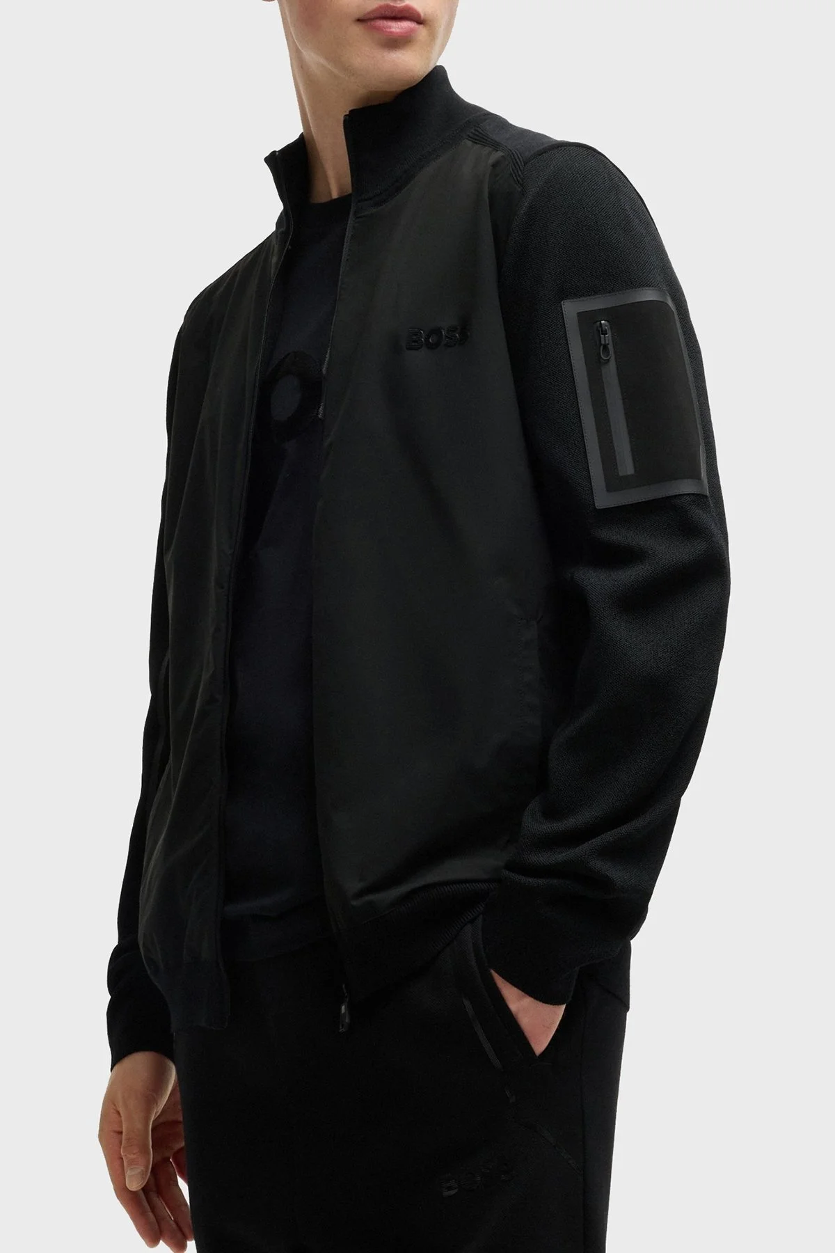 Boss Pamuk Karışımlı Regular Fit Dik Yaka Erkek Ceket 50523174 001 SİYAH - 4