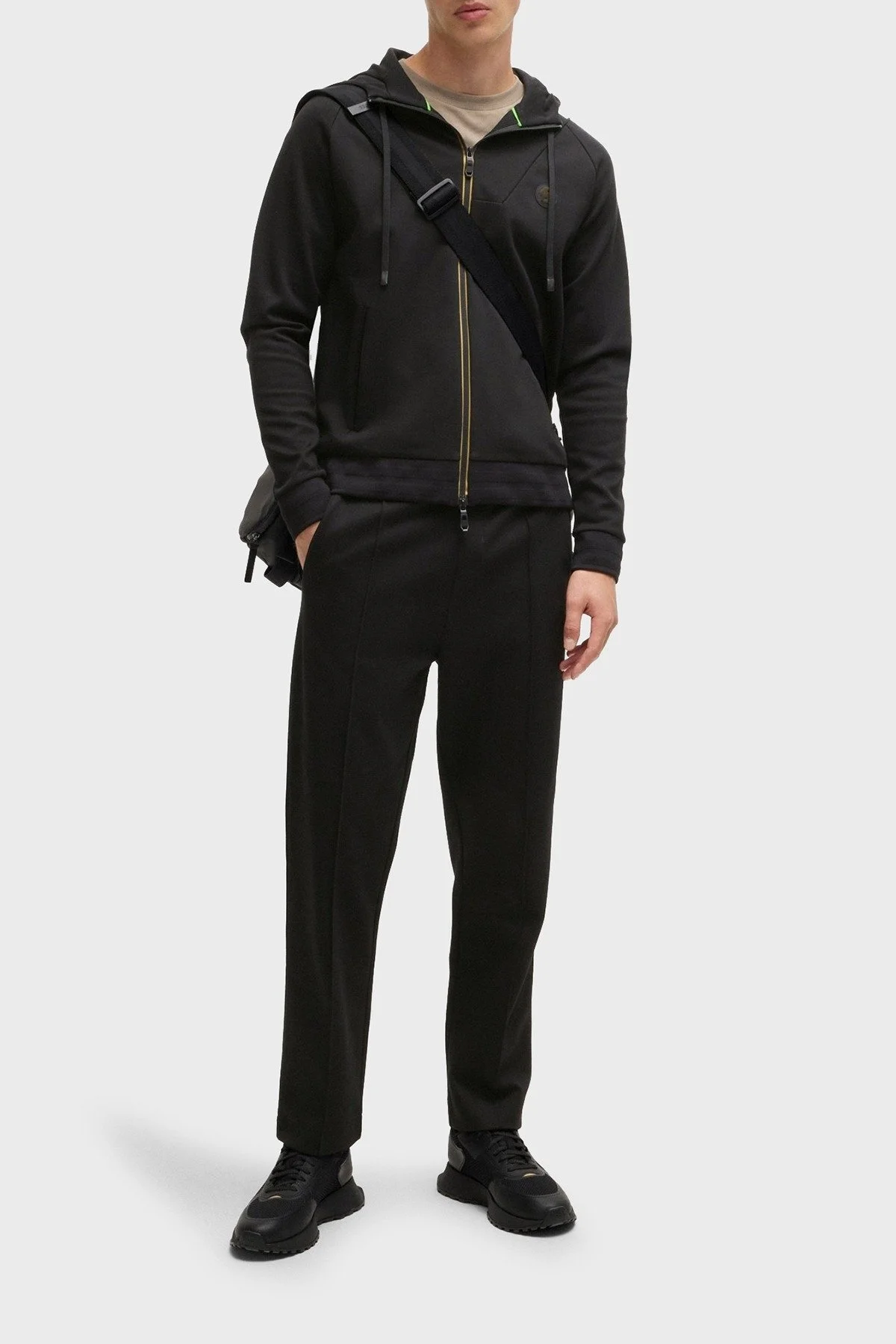 Boss Pamuk Karışımlı Regular Fit Kapüşonlu Fermuarlı Erkek Sweat 50530969 001 SİYAH - 2