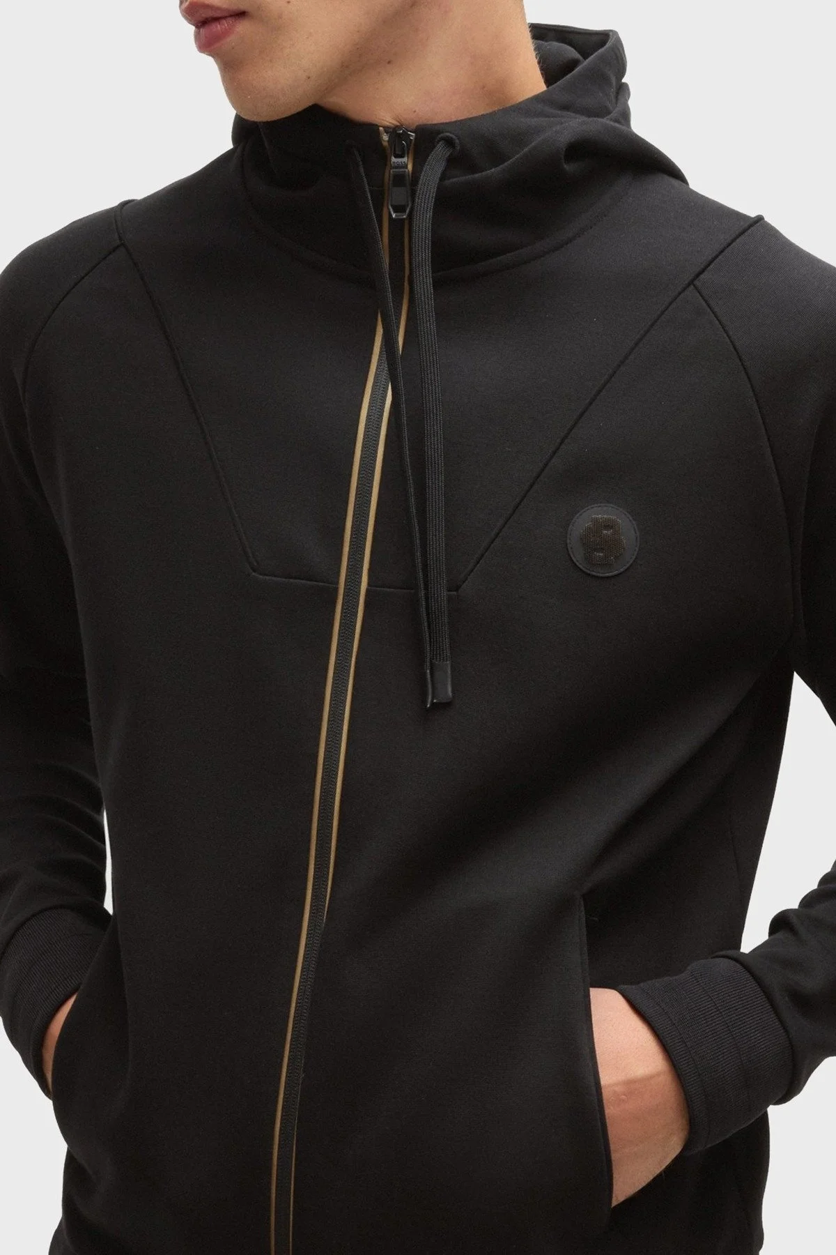 Boss Pamuk Karışımlı Regular Fit Kapüşonlu Fermuarlı Erkek Sweat 50530969 001 SİYAH - 4