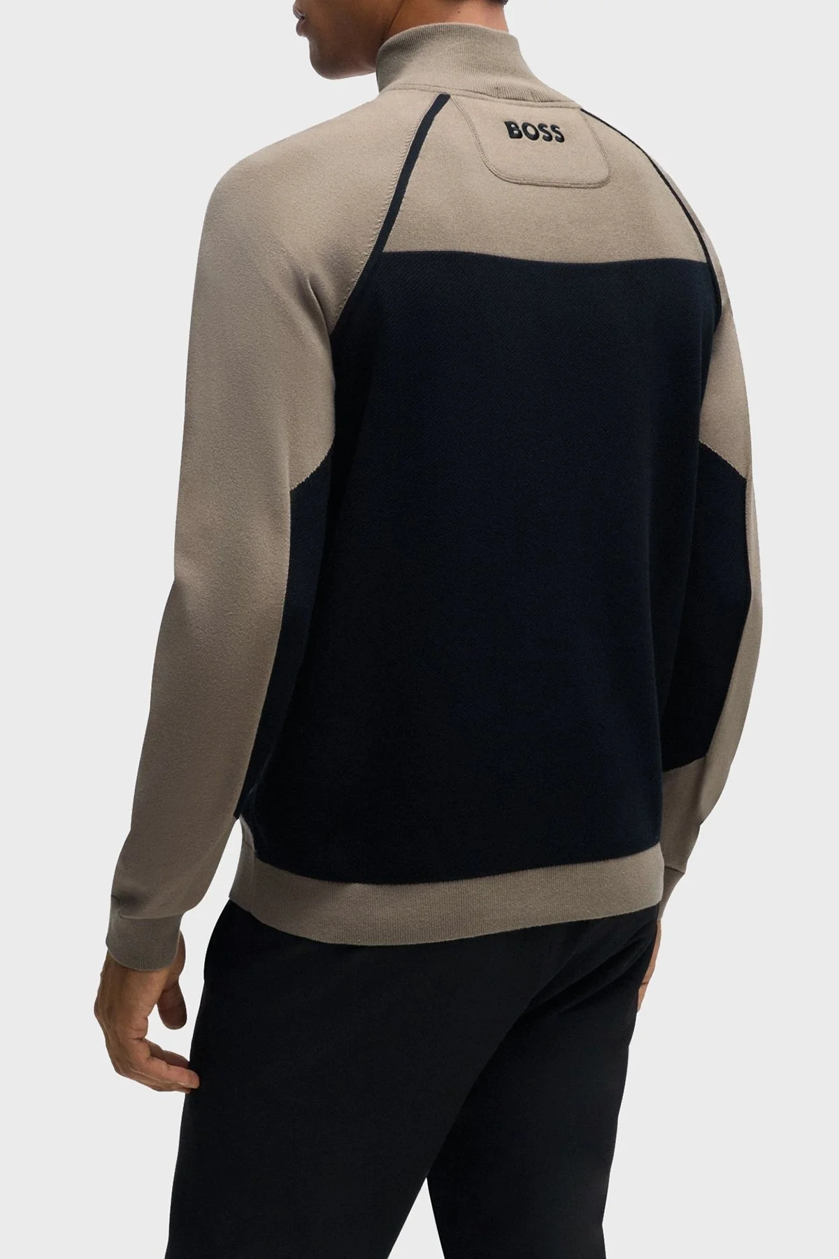 Boss Pamuk Karışımlı Regular Fit Yarım Fermuarlı Dik Yaka Erkek Kazak 50519377 334 KAHVE - 3