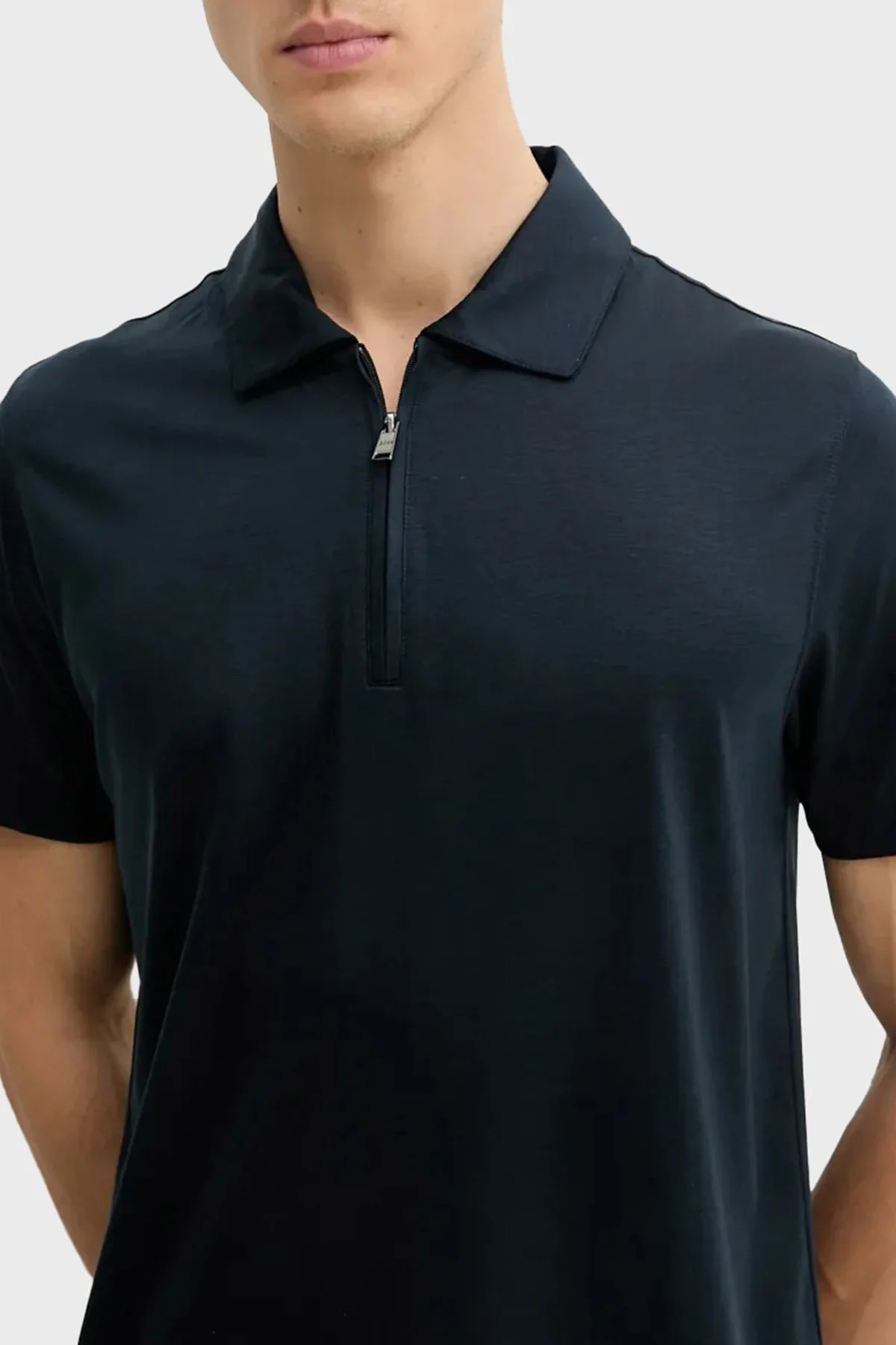 Boss Pamuk Karışımlı Regular Fit Yarım Fermuarlı Erkek Polo Yaka T Shirt 50537954 404 LACİVERT - 4