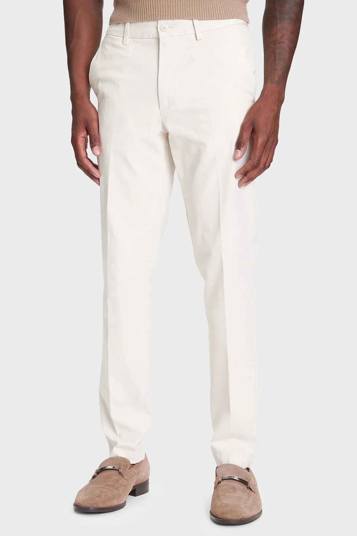 Boss Pamuk Karışımlı Slim Fit Daralan Paça Erkek Pantolon 50543945 131 BEJ - 1