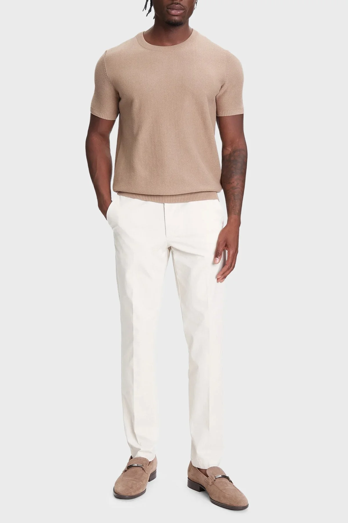 Boss Pamuk Karışımlı Slim Fit Daralan Paça Erkek Pantolon 50543945 131 BEJ - 2