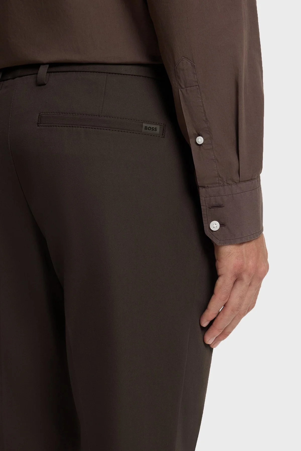 Boss Pamuk Karışımlı Slim Fit Daralan Paça Erkek Pantolon 50543945 209 Kahve - 4