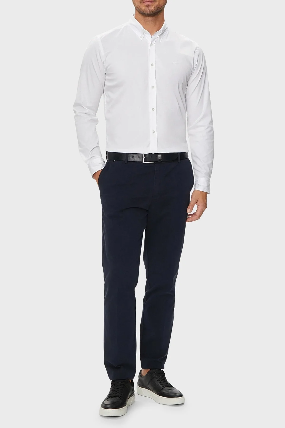 Boss Pamuk Karışımlı Slim Fit Logolu Erkek Gömlek 50520291 100 BEYAZ - 2