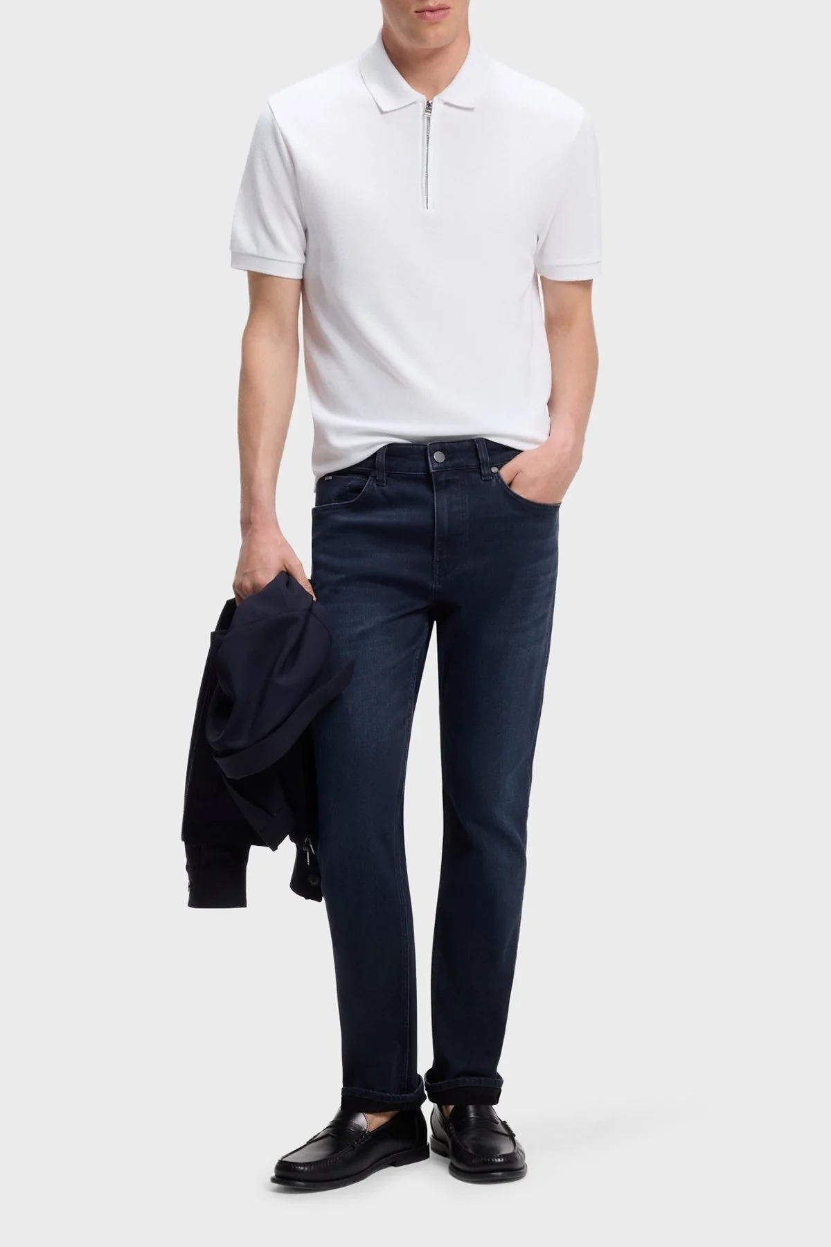 Boss Pamuk Karışımlı Slim Fit Normal Bel Jeans Erkek Kot Pantolon 50566914 403 Lacivert - 3