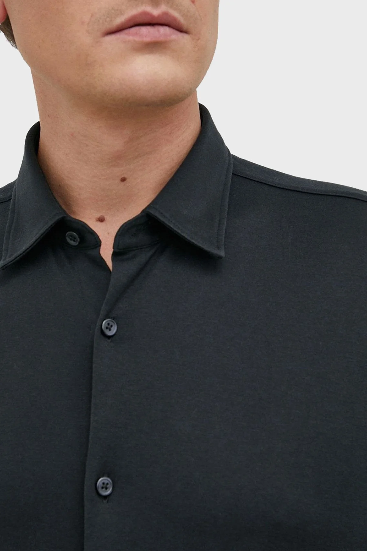 Boss Pamuk Karışımlı Uzun Kollu Slim Fit Erkek Gömlek 50483978 001 SİYAH - 2