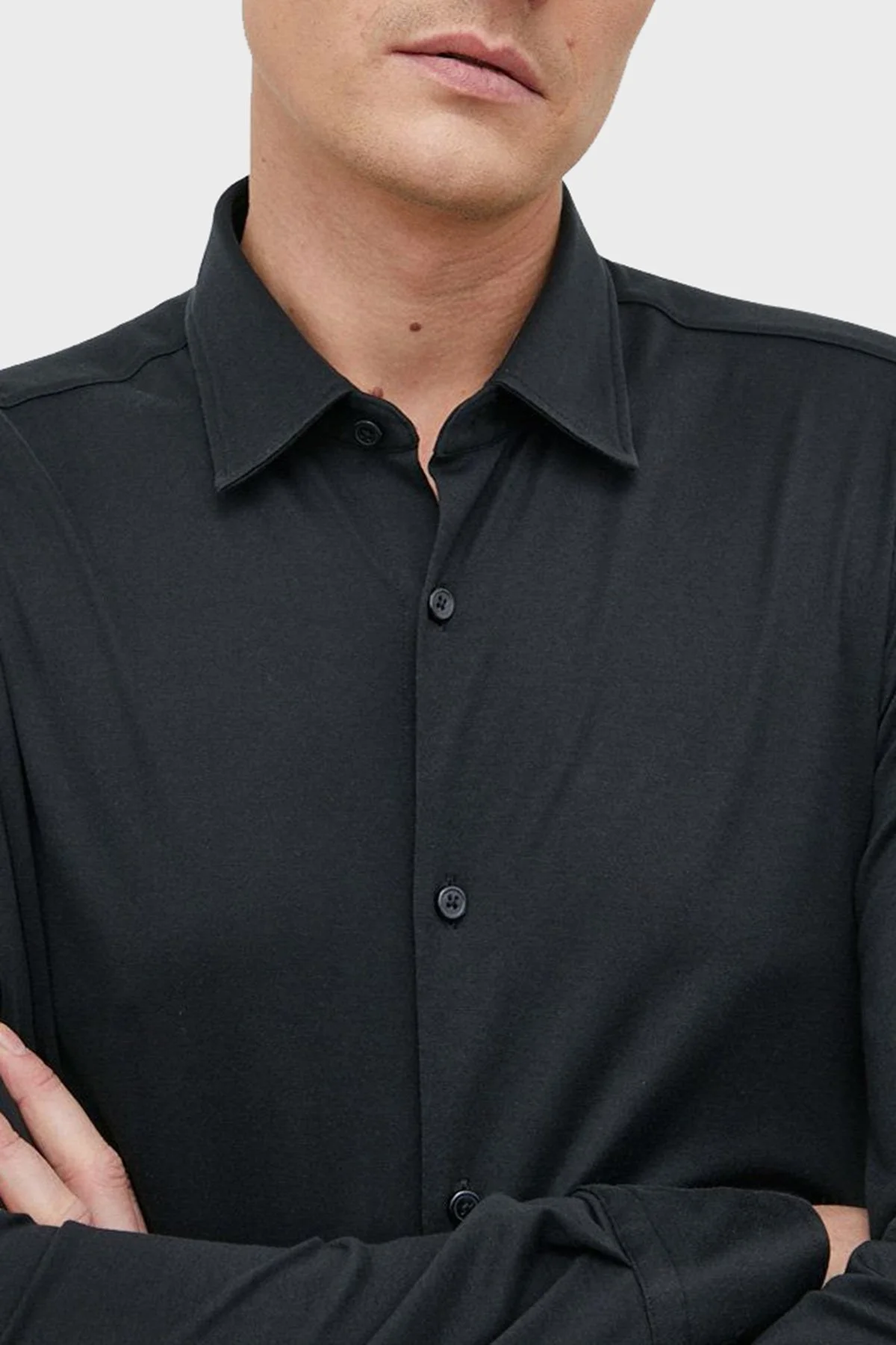 Boss Pamuk Karışımlı Uzun Kollu Slim Fit Erkek Gömlek 50483978 001 SİYAH - 4