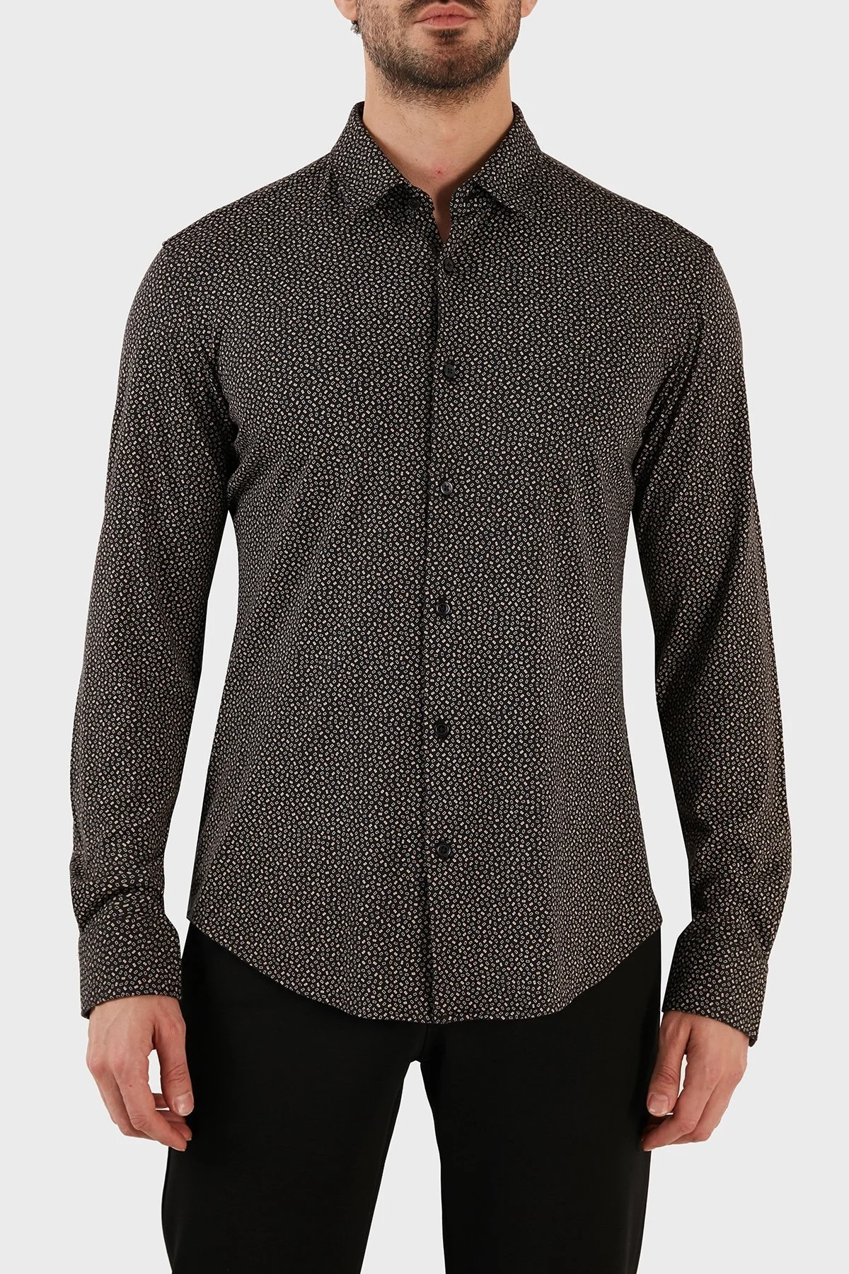 Boss Pamuk Karışımlı Uzun Kollu Slim Fit Erkek Gömlek 50483978 002 SİYAH - 1