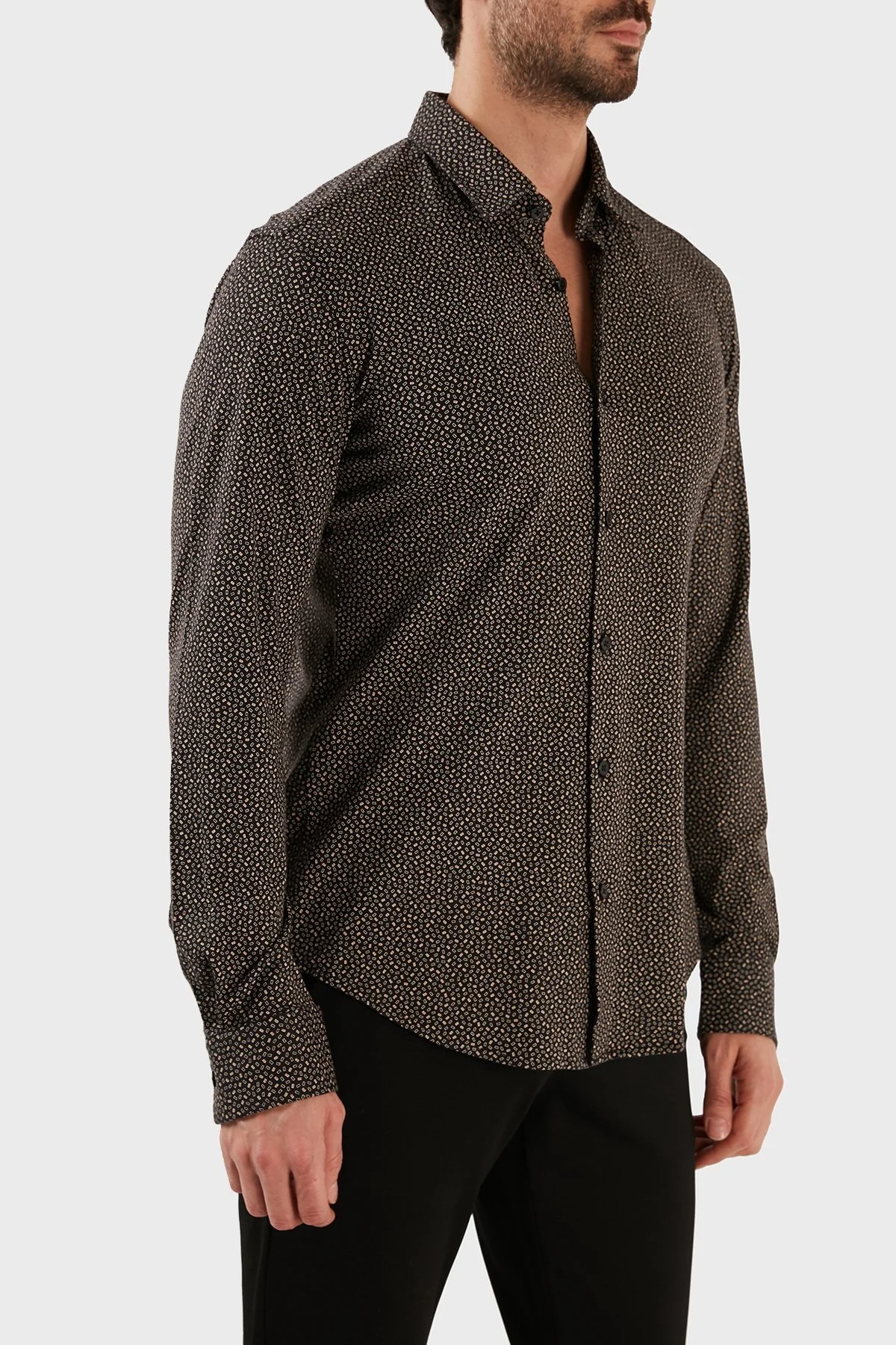 Boss Pamuk Karışımlı Uzun Kollu Slim Fit Erkek Gömlek 50483978 002 SİYAH - 2