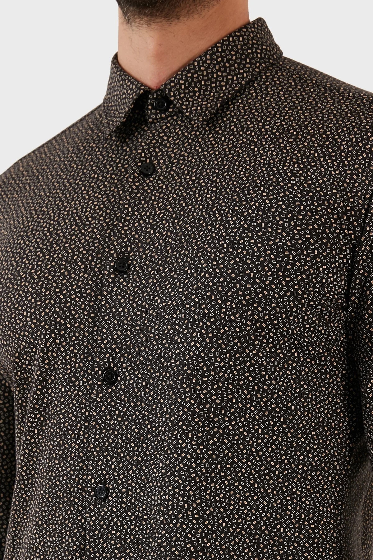 Boss Pamuk Karışımlı Uzun Kollu Slim Fit Erkek Gömlek 50483978 002 SİYAH - 3