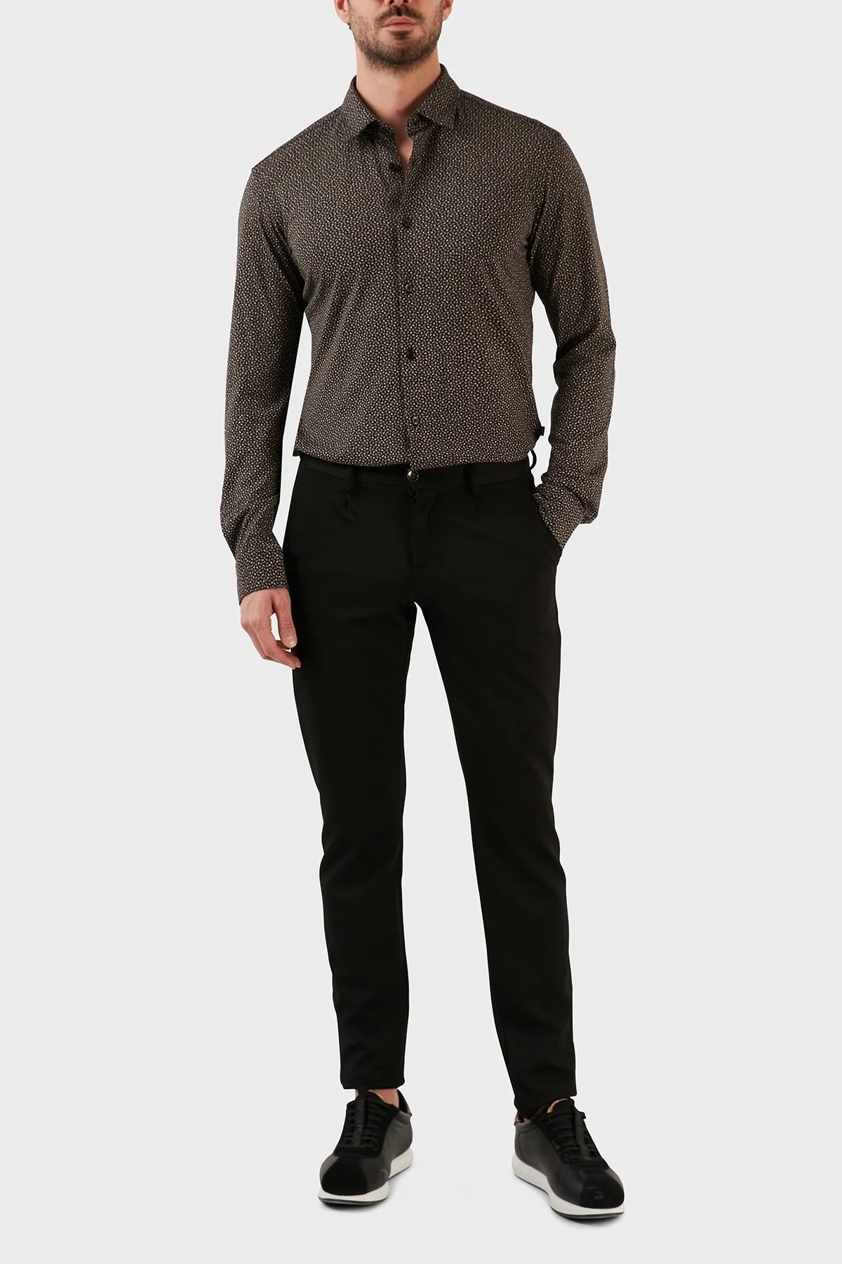 Boss Pamuk Karışımlı Uzun Kollu Slim Fit Erkek Gömlek 50483978 002 SİYAH - 4