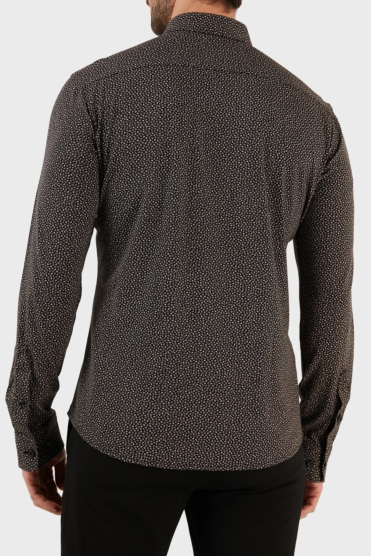 Boss Pamuk Karışımlı Uzun Kollu Slim Fit Erkek Gömlek 50483978 002 SİYAH - 5