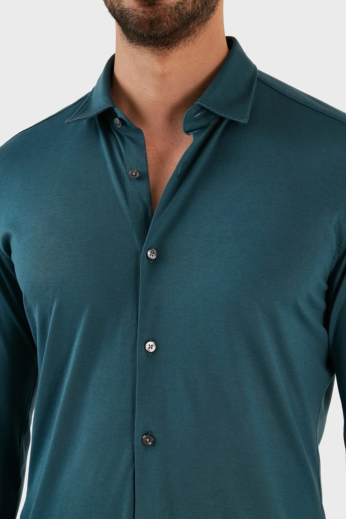 Boss Pamuk Karışımlı Uzun Kollu Slim Fit Erkek Gömlek 50483978 445 PETROL - 4