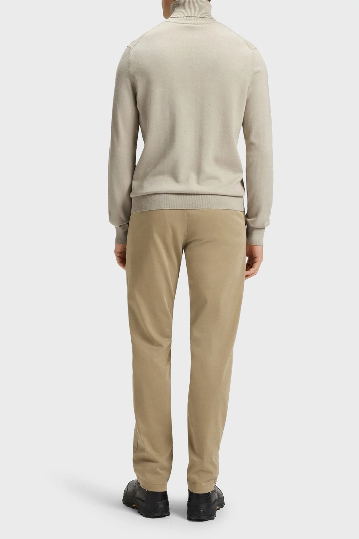 Boss Pamuk ve Kaşmir Karışımlı Regular Fit Balıkçı Yaka Erkek Kazak 50527573 271 GRİ - 3