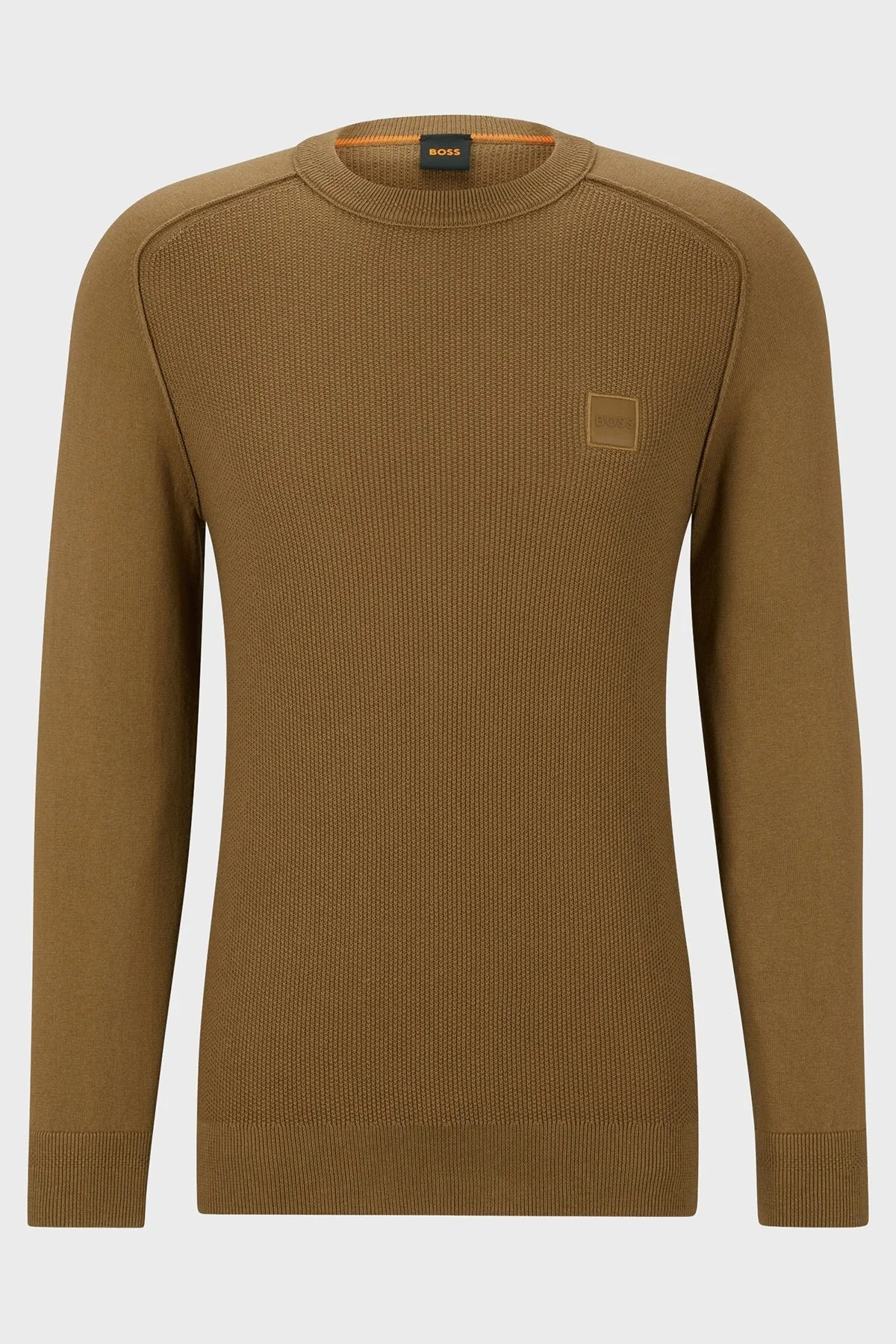 Boss Pamuk ve Kaşmir Karışımlı Regular Fit Bisiklet Yaka Erkek Kazak 50474873 280 CAMEL - 5