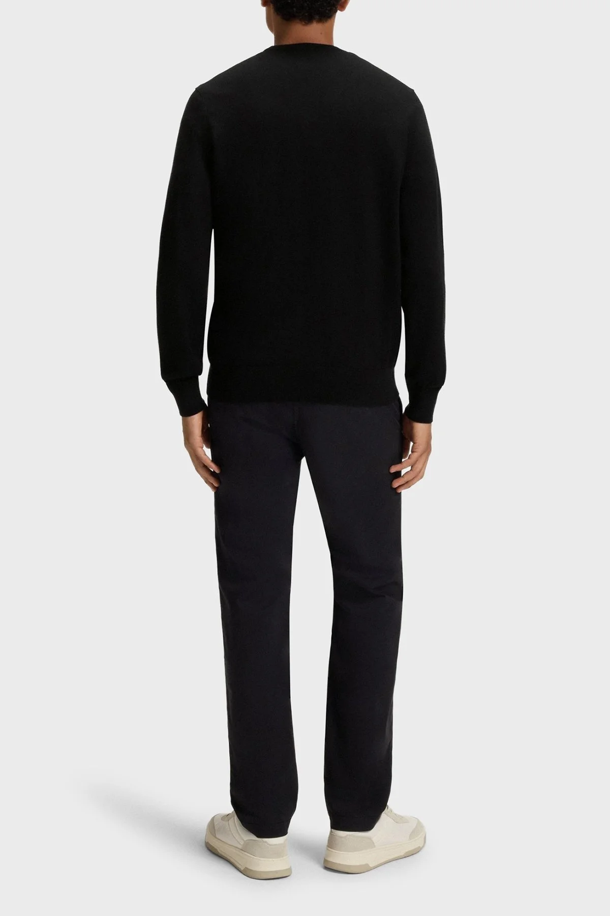 Boss Pamuk ve Kaşmir Karışımlı Regular Fit Bisiklet Yaka Erkek Kazak 50527583 001 SİYAH - 3