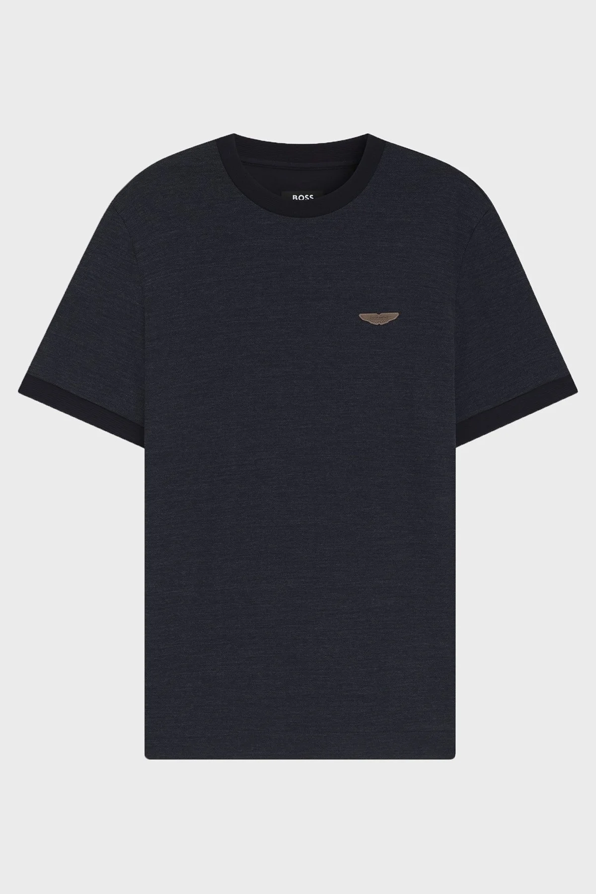 Boss Pamuk ve Yün Karışımlı Regular Fit Bisiklet Yaka Erkek T Shirt 50553812 404 LACİVERT - 5
