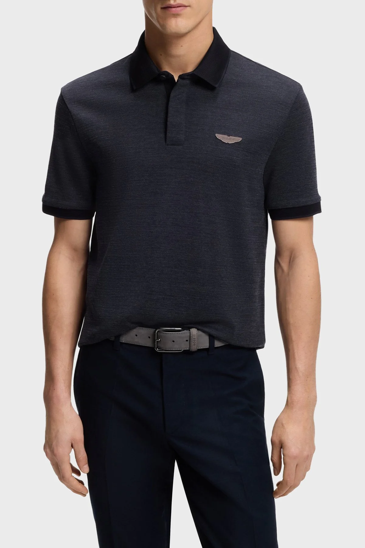 Boss Pamuk ve Yün Karışımlı Regular Fit Düğmeli Erkek Polo 50553789 404 LACİVERT - 1