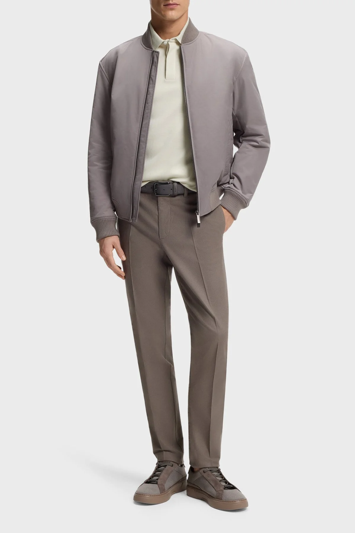 Boss Pamuk ve Yün Karışımlı Regular Fit Logolu Düğmeli Erkek Polo 50553789 118 BEJ - 2