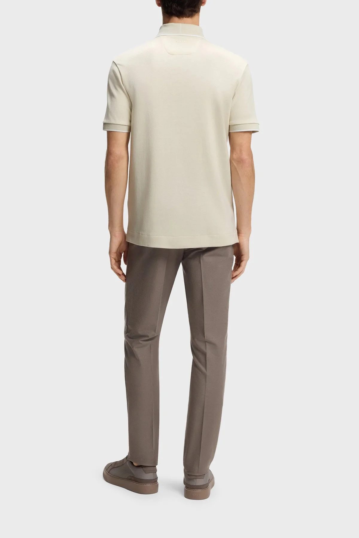 Boss Pamuk ve Yün Karışımlı Regular Fit Logolu Düğmeli Erkek Polo 50553789 118 BEJ - 3