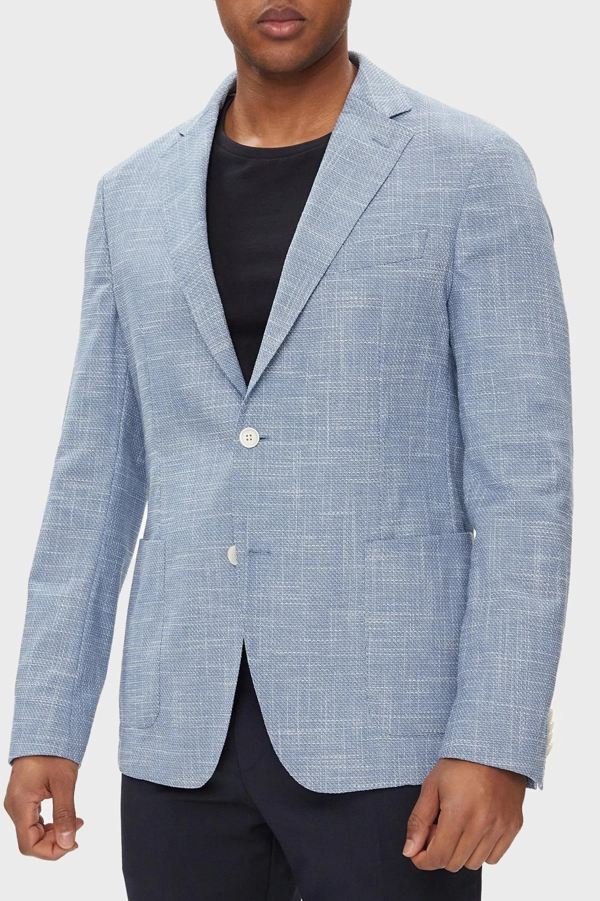 Boss Pamuk ve Yün Karışımlı Slim Fit Blazer Erkek Ceket 50514665 423 SAKS - 8