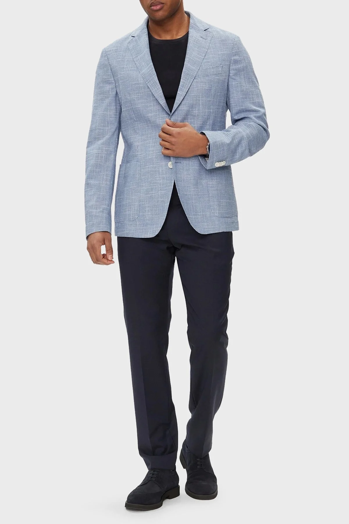 Boss Pamuk ve Yün Karışımlı Slim Fit Blazer Erkek Ceket 50514665 423 SAKS - 9