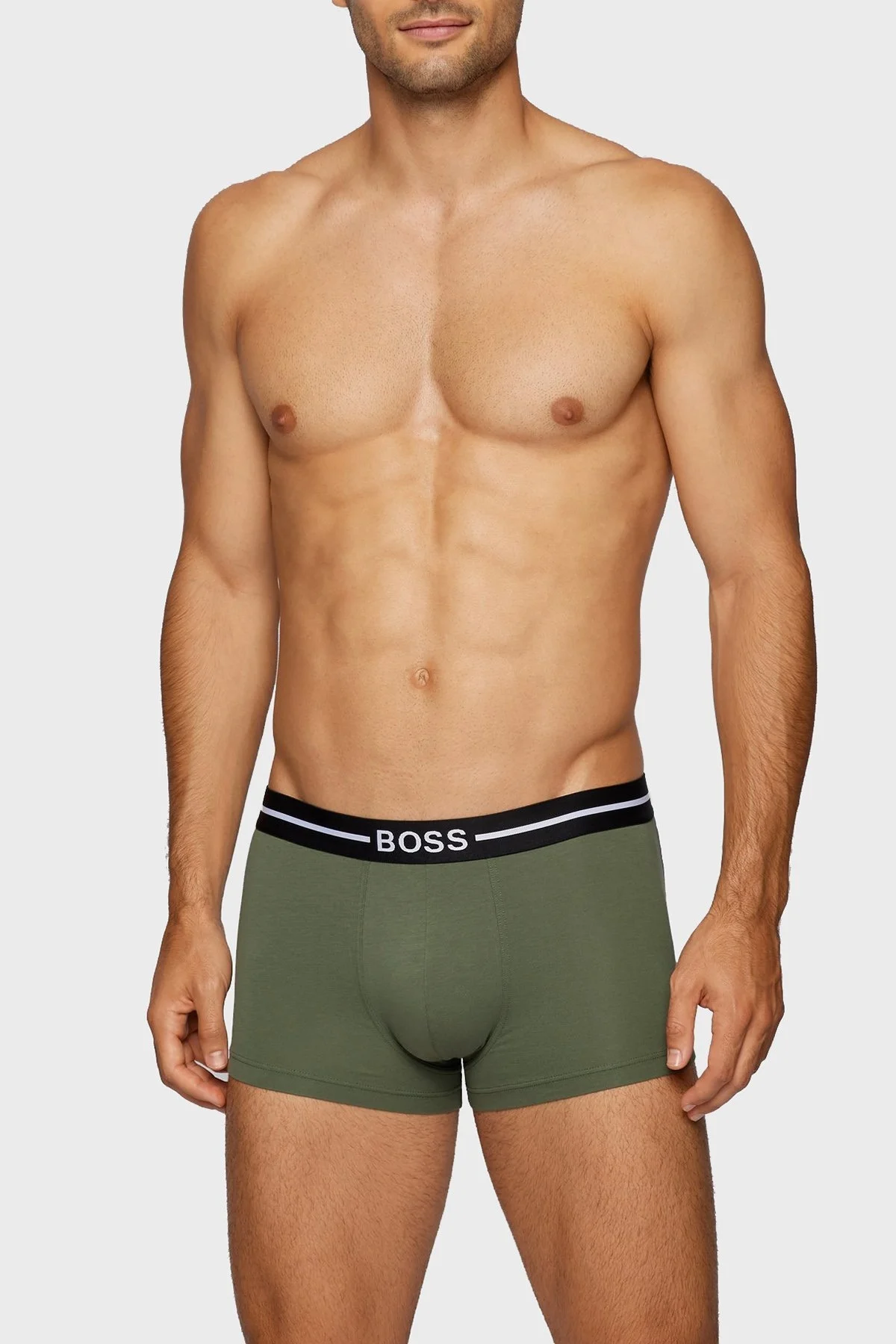 Boss Pamuklu 3 Pack Erkek Boxer 50460261 973 Lacivert-Siyah-Haki - 2