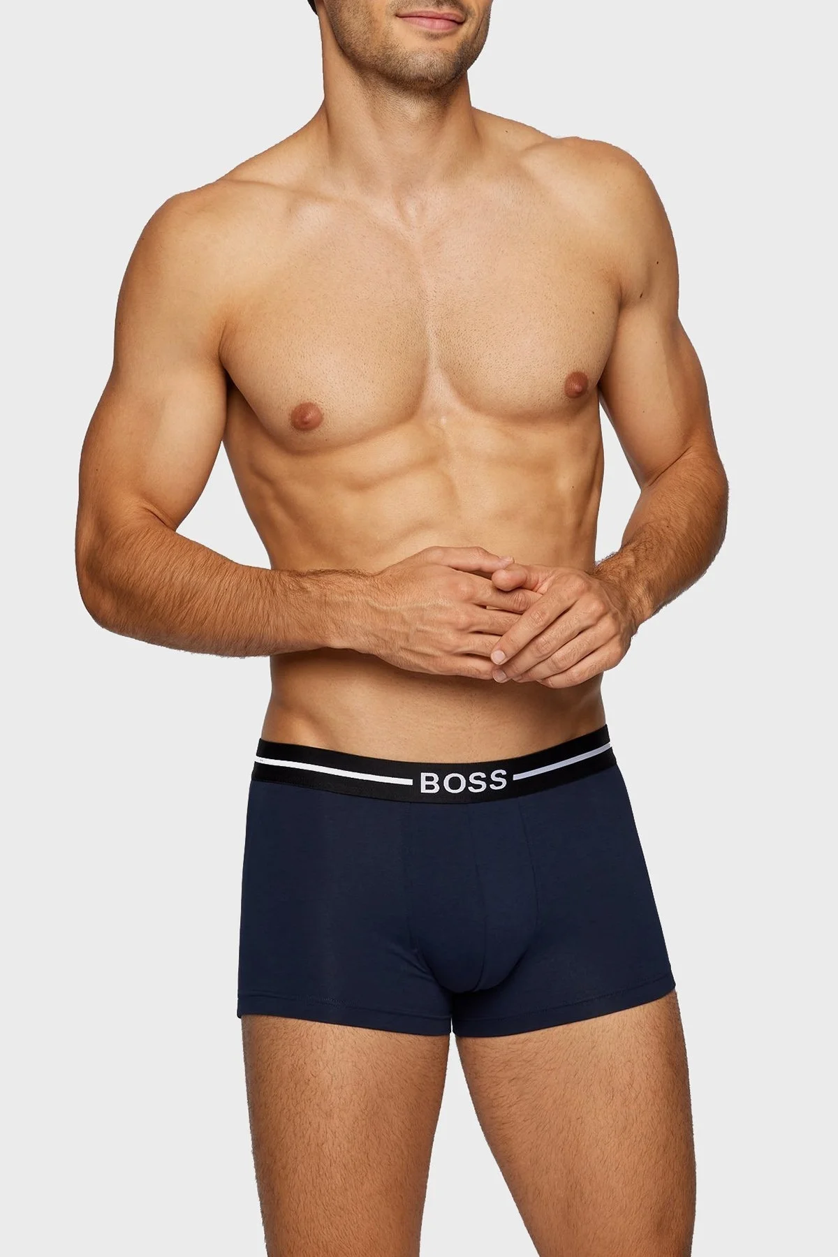 Boss Pamuklu 3 Pack Erkek Boxer 50460261 973 Lacivert-Siyah-Haki - 4