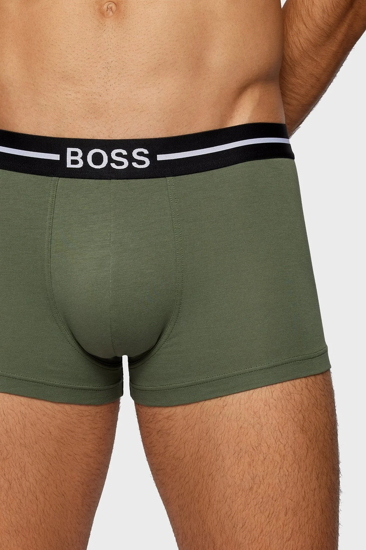 Boss Pamuklu 3 Pack Erkek Boxer 50460261 973 Lacivert-Siyah-Haki - 6