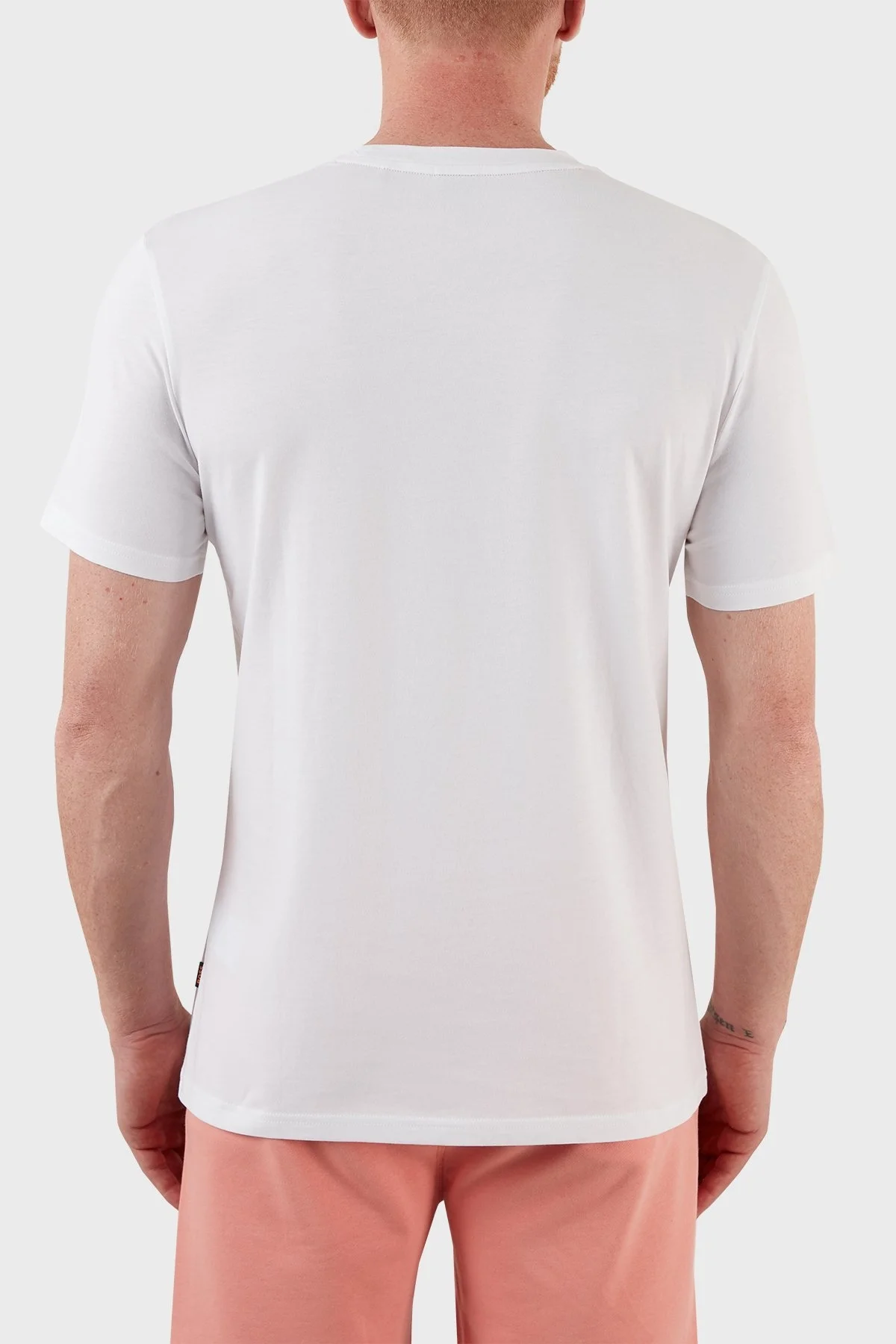Boss Pamuklu Baskılı Regular Fit Bisiklet Yaka Erkek T Shirt 50469748 102 BEYAZ - 6