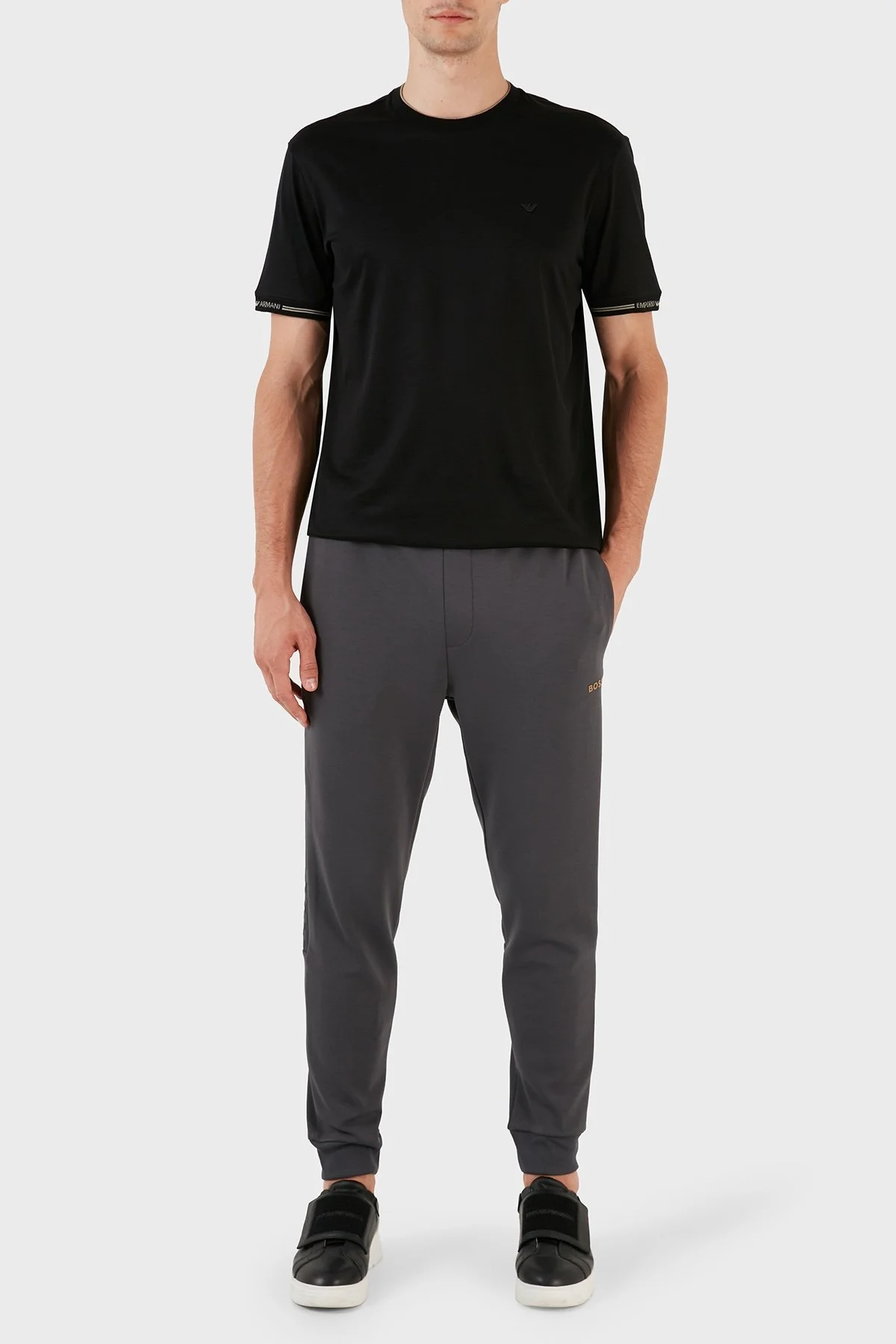 Boss Pamuklu Belden Bağlamalı Normal Bel Regular Fit Jogger Spor Erkek Pantolon 50493505 027 KOYU GRİ - 1