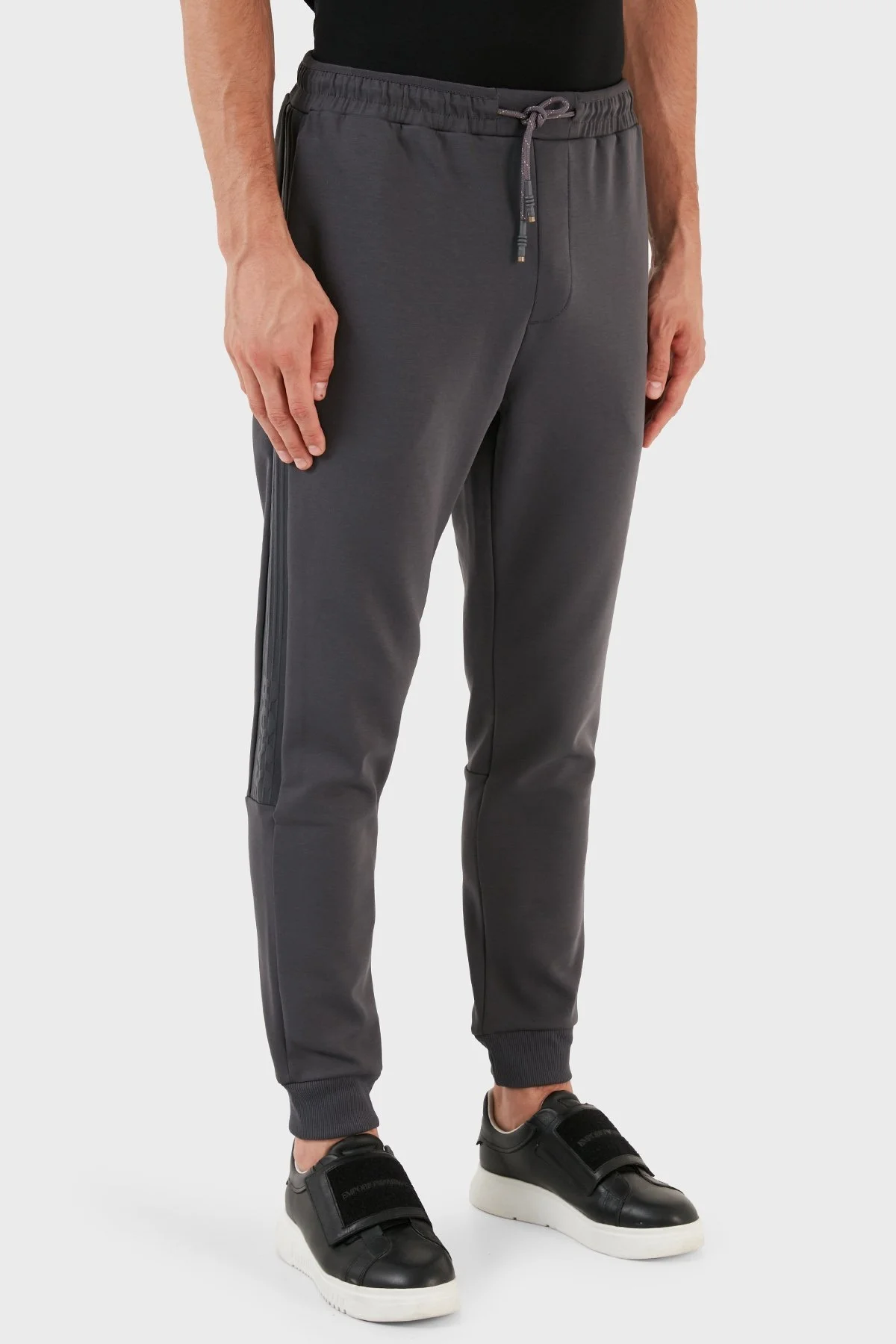 Boss Pamuklu Belden Bağlamalı Normal Bel Regular Fit Jogger Spor Erkek Pantolon 50493505 027 KOYU GRİ - 5