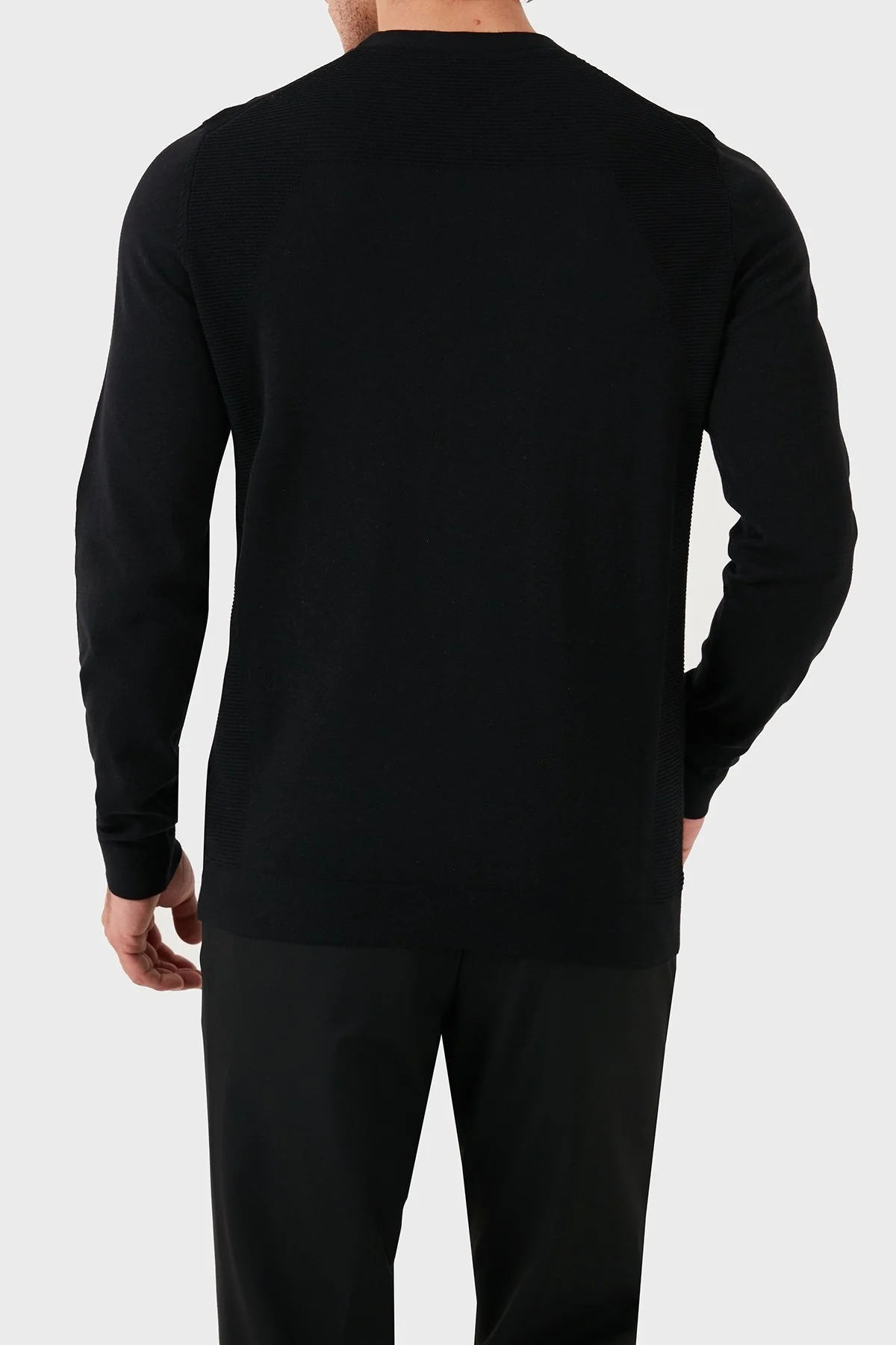 Boss Pamuklu Bisiklet Yaka Erkek Kazak 50520692 001 SİYAH - 3