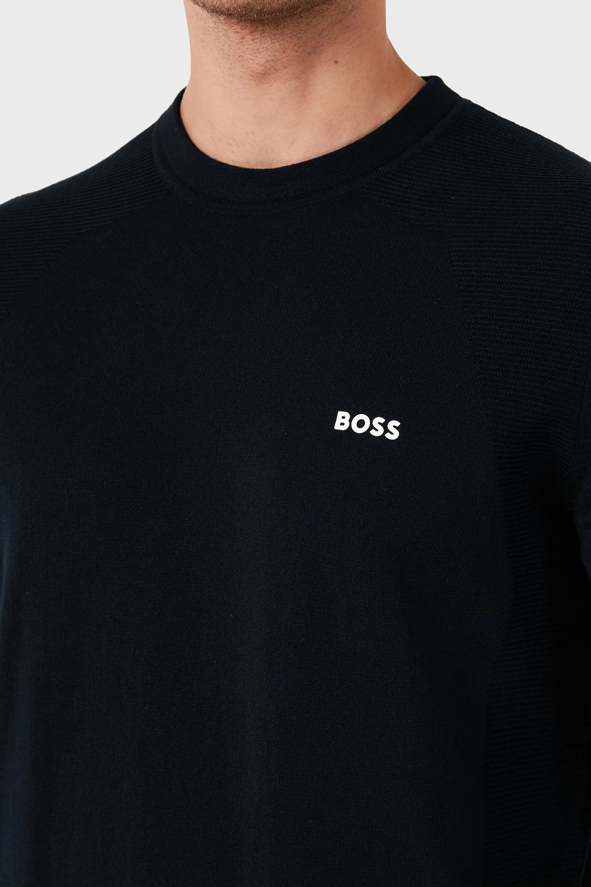 Boss Pamuklu Bisiklet Yaka Erkek Kazak 50520692 402 LACİVERT - 6