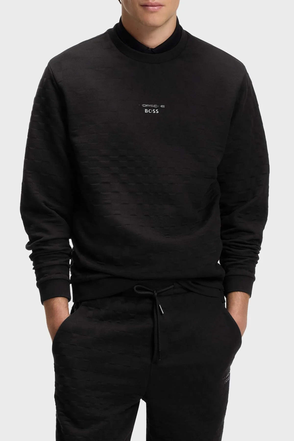 Boss Pamuklu Bisiklet Yaka Erkek Sweat 50569954 001 Siyah - 1