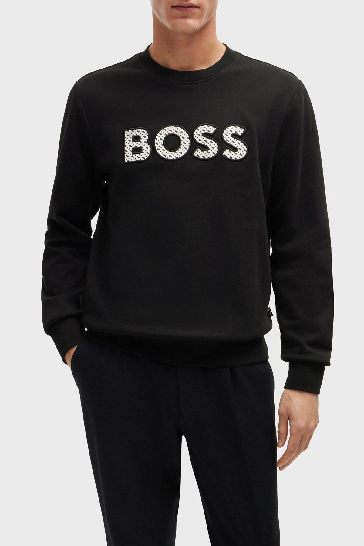 Boss Pamuklu Bisiklet Yaka Regular Fit Erkek Sweat 50521117 002 SİYAH - 1