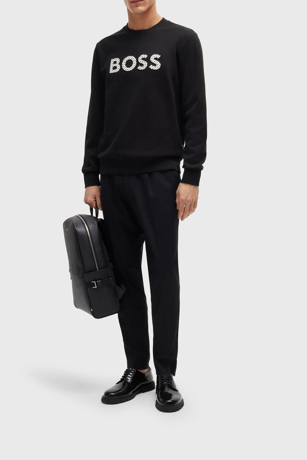 Boss Pamuklu Bisiklet Yaka Regular Fit Erkek Sweat 50521117 002 SİYAH - 3