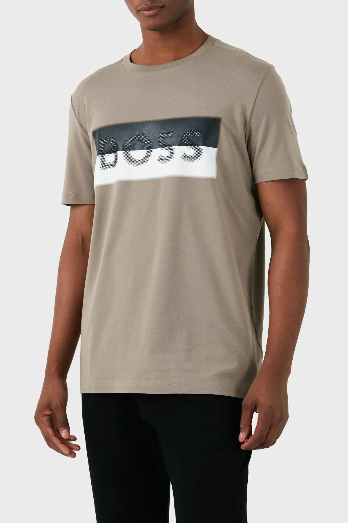 Boss Pamuklu Bisiklet Yaka Regular Fit Erkek T Shirt 50512998 334 HAKİ - 1