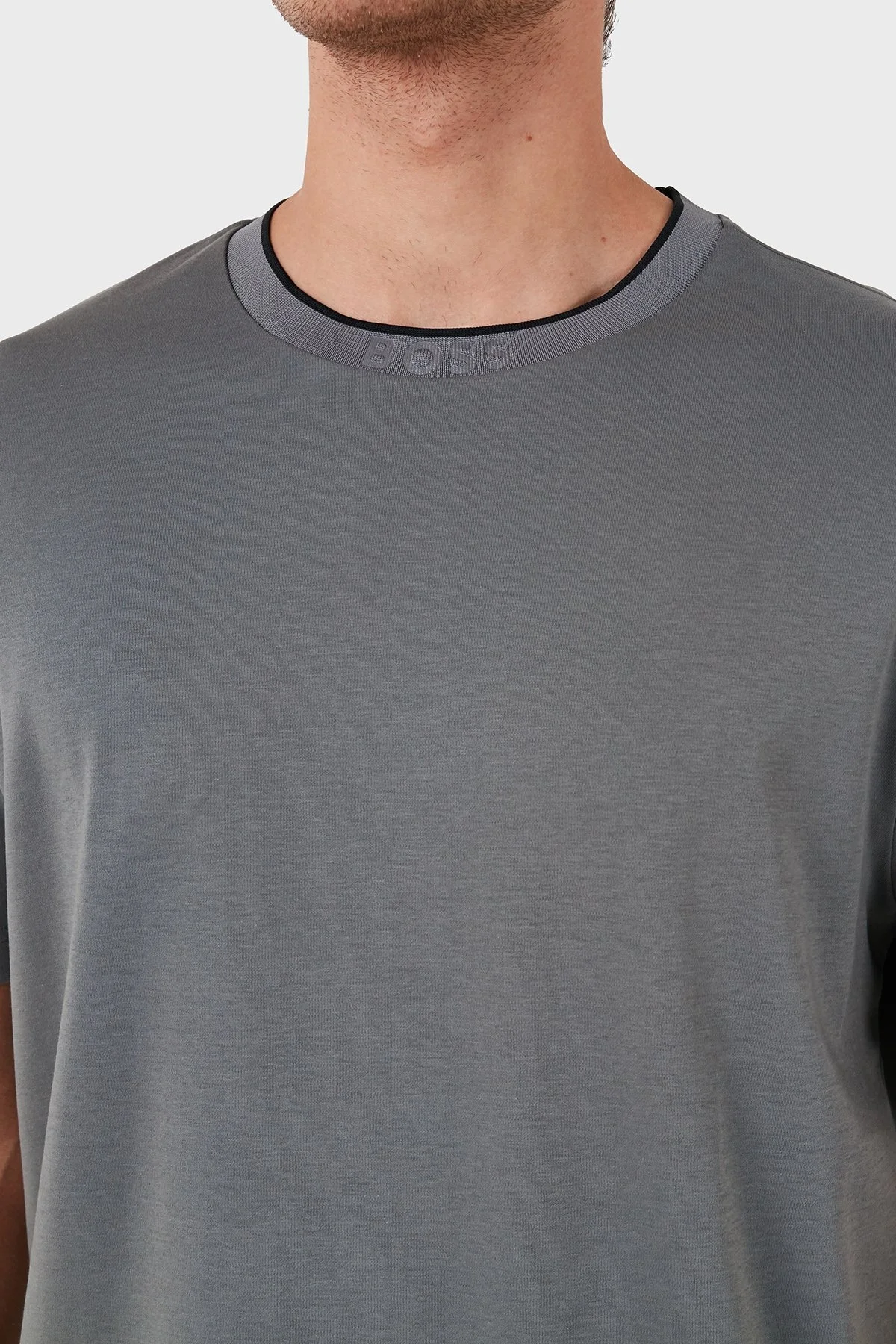 Boss Pamuklu Bisiklet Yaka Relaxed Fit Erkek T Shirt 50519354 251 ANTRASİT - 6