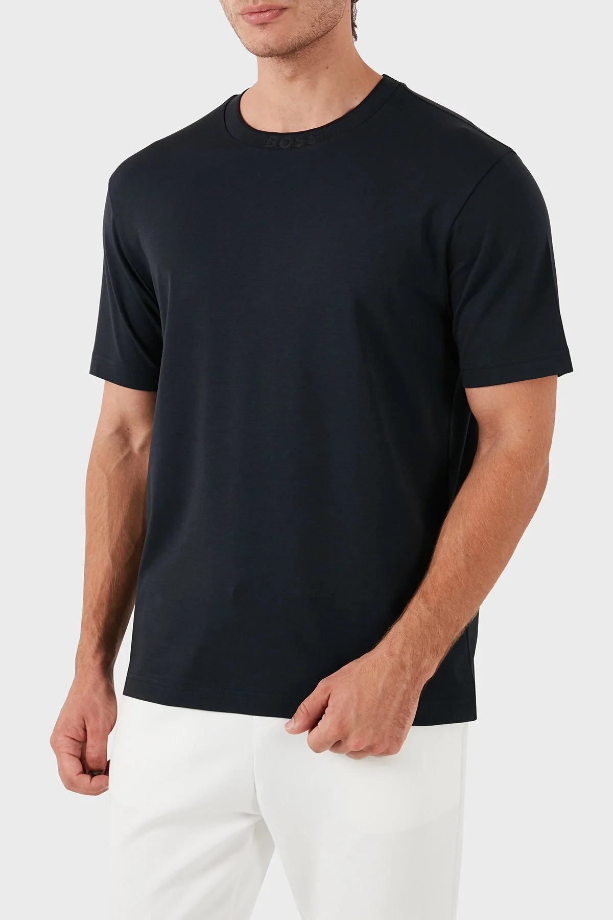 Boss Pamuklu Bisiklet Yaka Relaxed Fit Erkek T Shirt 50519354 402 LACİVERT - 8