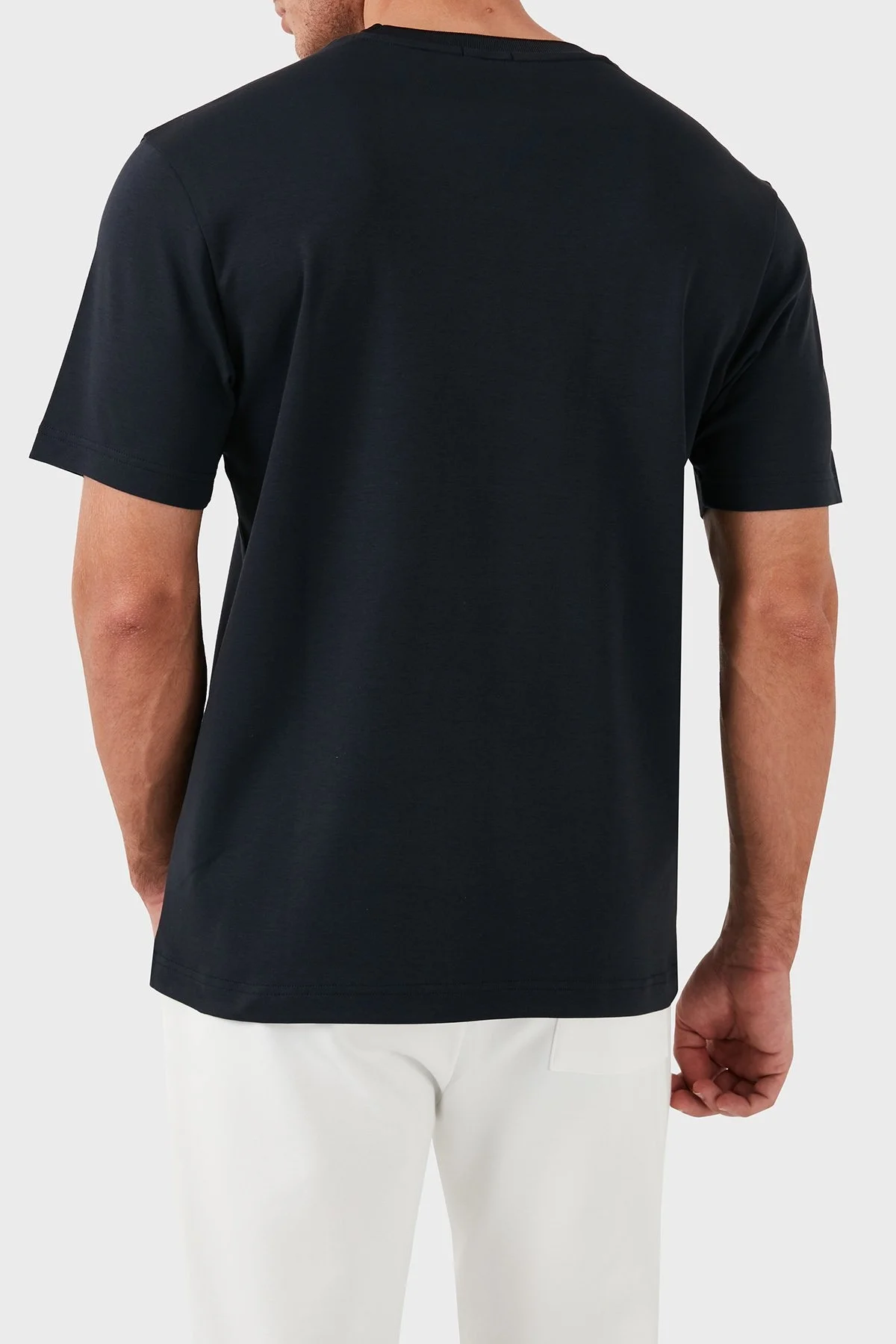 Boss Pamuklu Bisiklet Yaka Relaxed Fit Erkek T Shirt 50519354 402 LACİVERT - 9