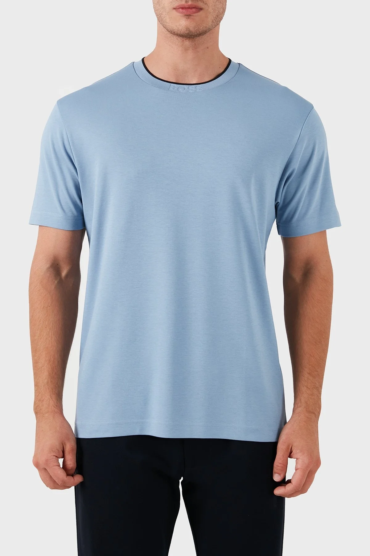 Boss Pamuklu Bisiklet Yaka Relaxed Fit Erkek T Shirt 50519354 498 MAVİ - 1