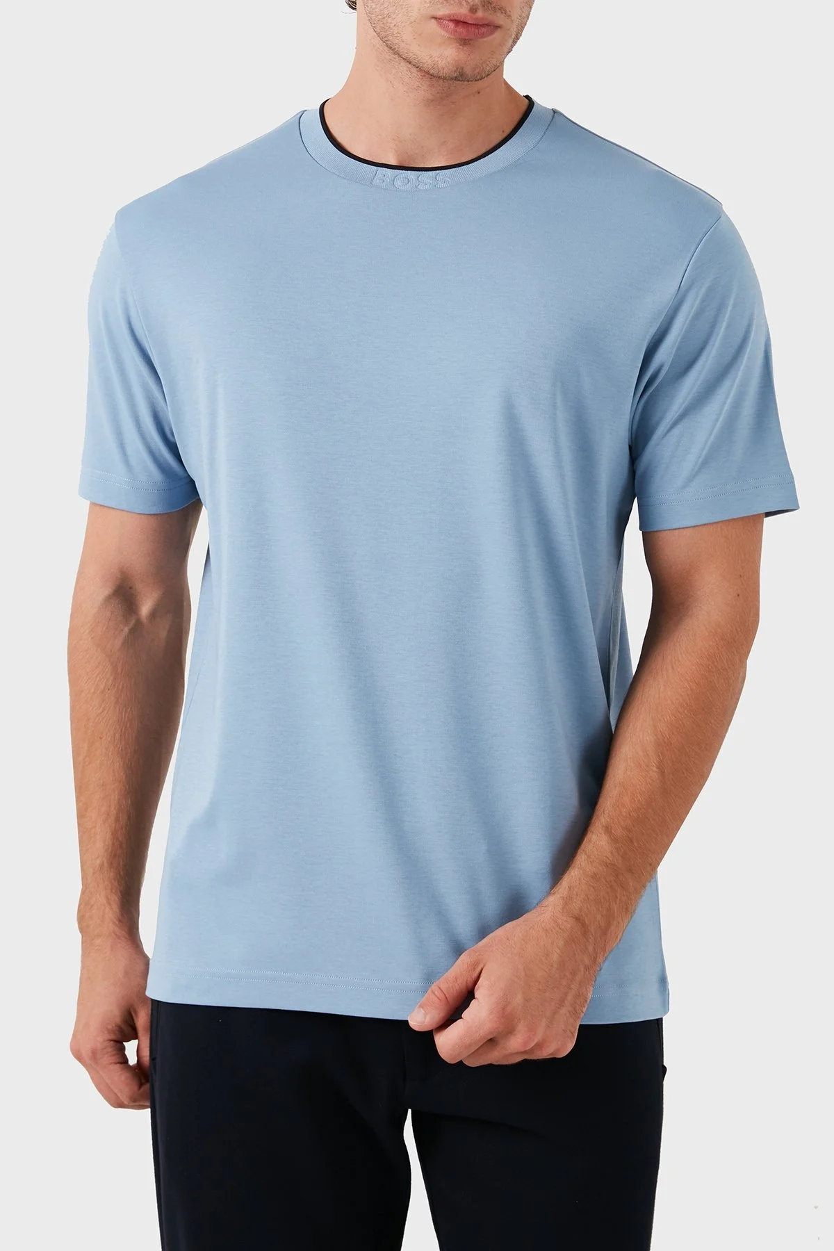 Boss Pamuklu Bisiklet Yaka Relaxed Fit Erkek T Shirt 50519354 498 MAVİ - 3